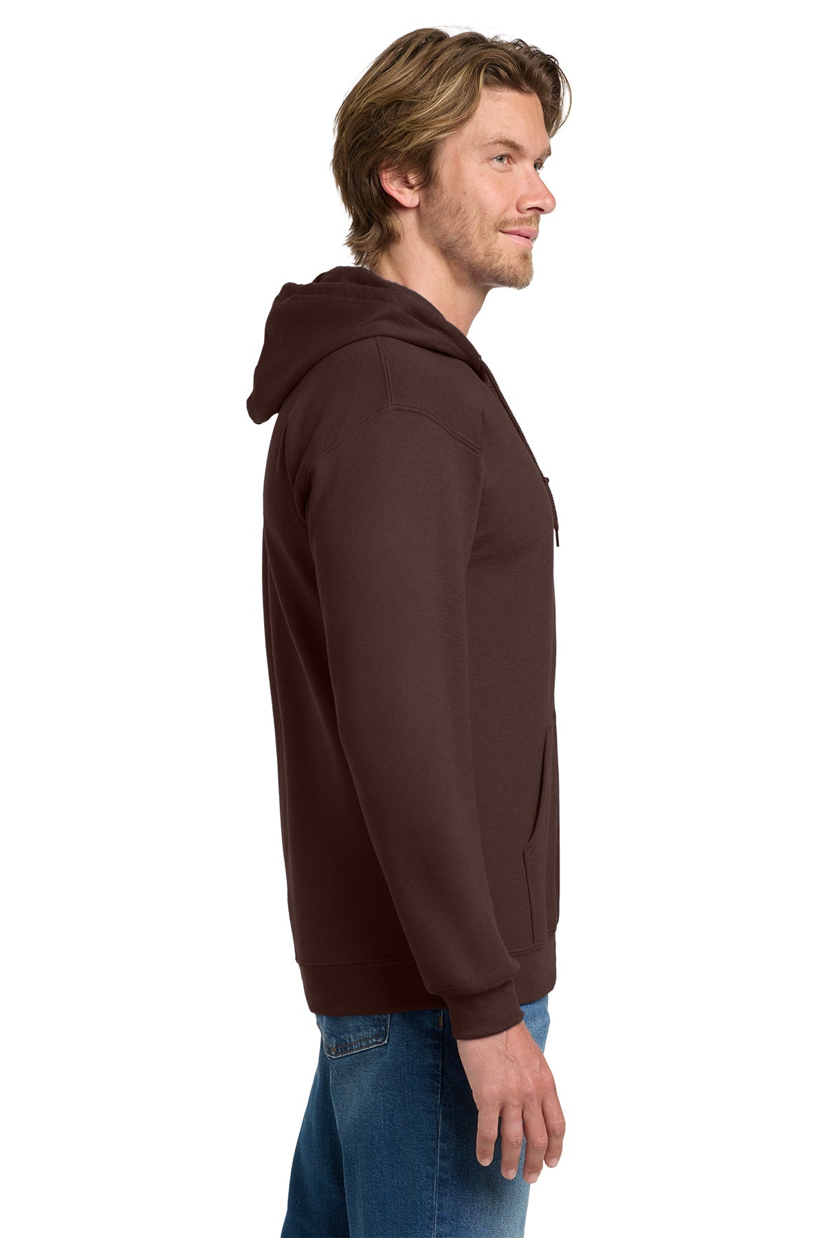 Gildan Heavy Blend Full Zip Hooded Sweatshirt Dark Chocolate