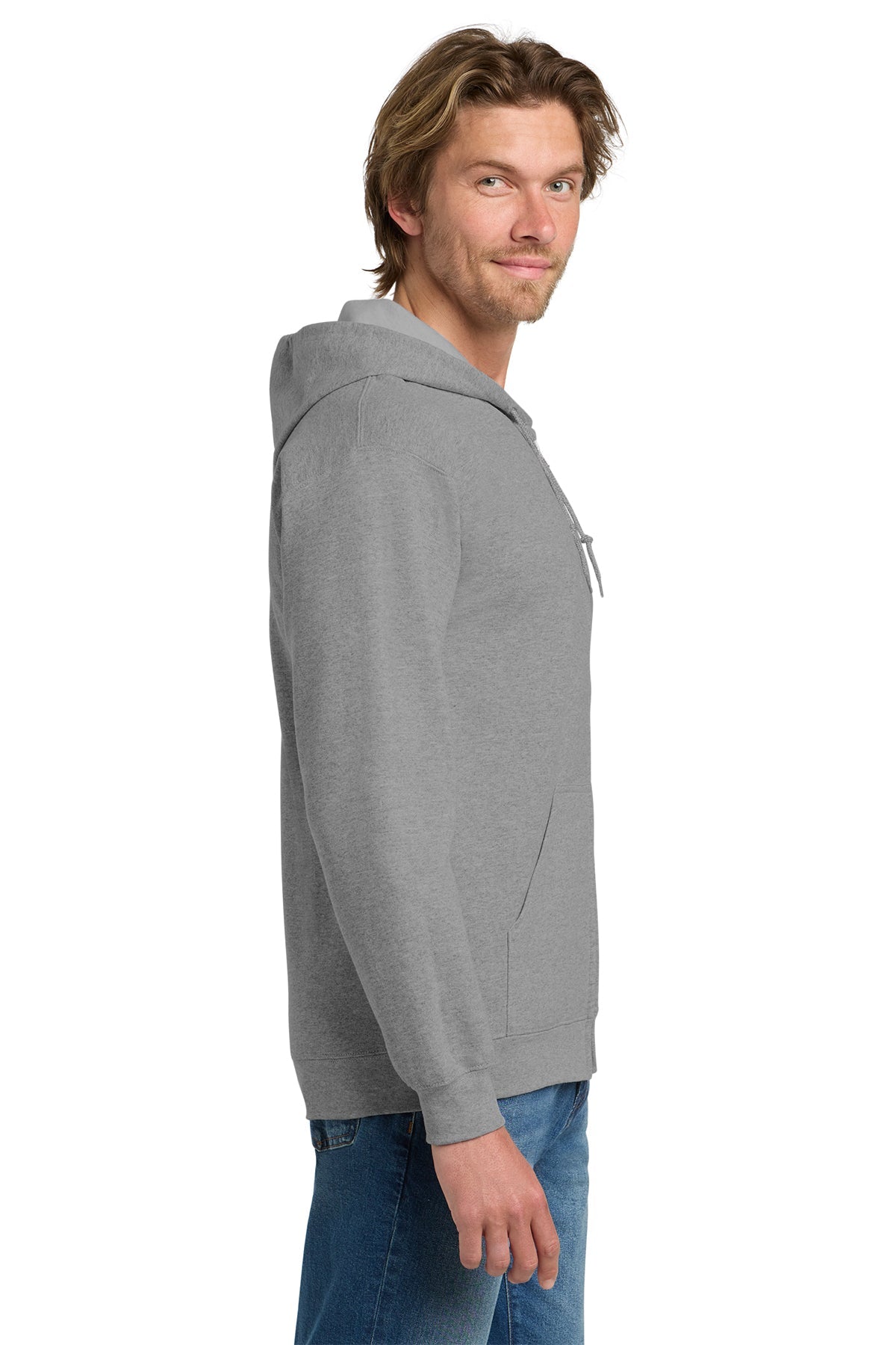 Gildan Heavy Blend Full Zip Hooded Sweatshirt Sports Grey