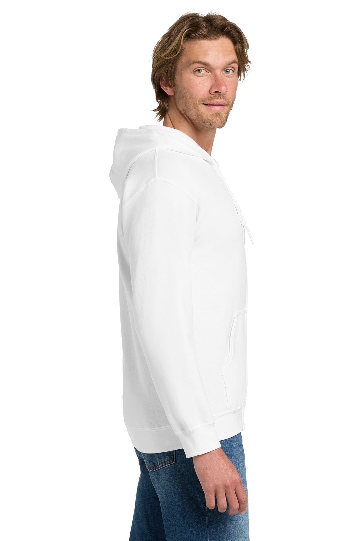 Gildan Heavy Blend Full Zip Hooded Sweatshirt White