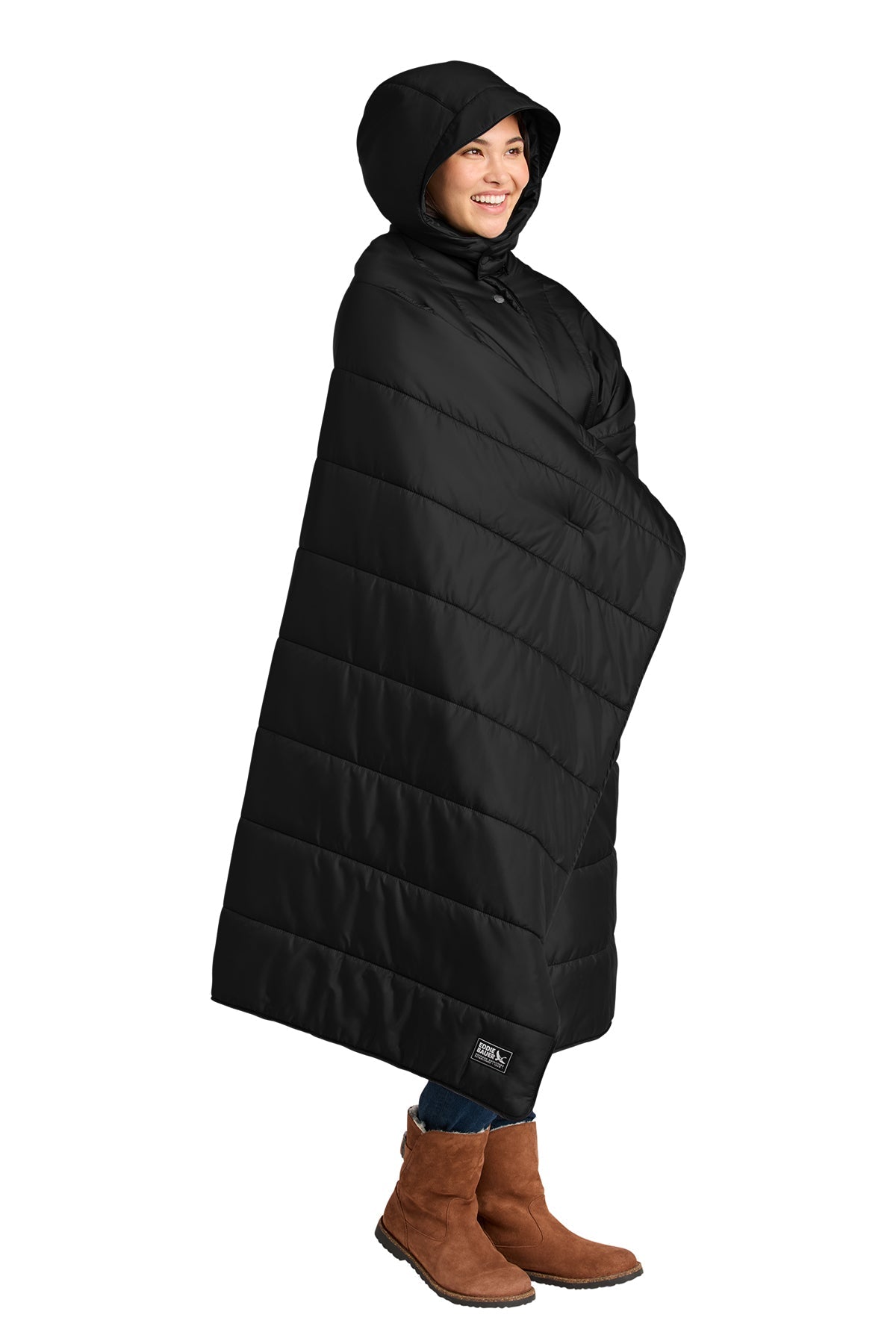 Eddie Bauer Puffy Camp Custom Ponchos, Black