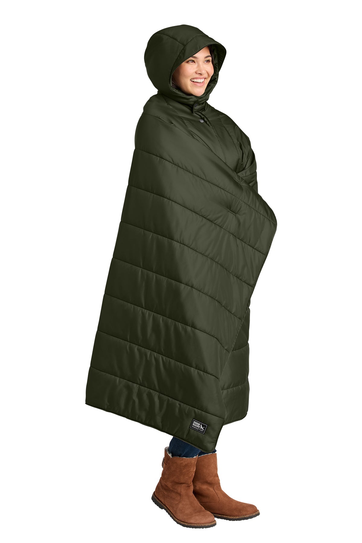 Eddie Bauer Puffy Camp Custom Ponchos, Olive Green [Launch]