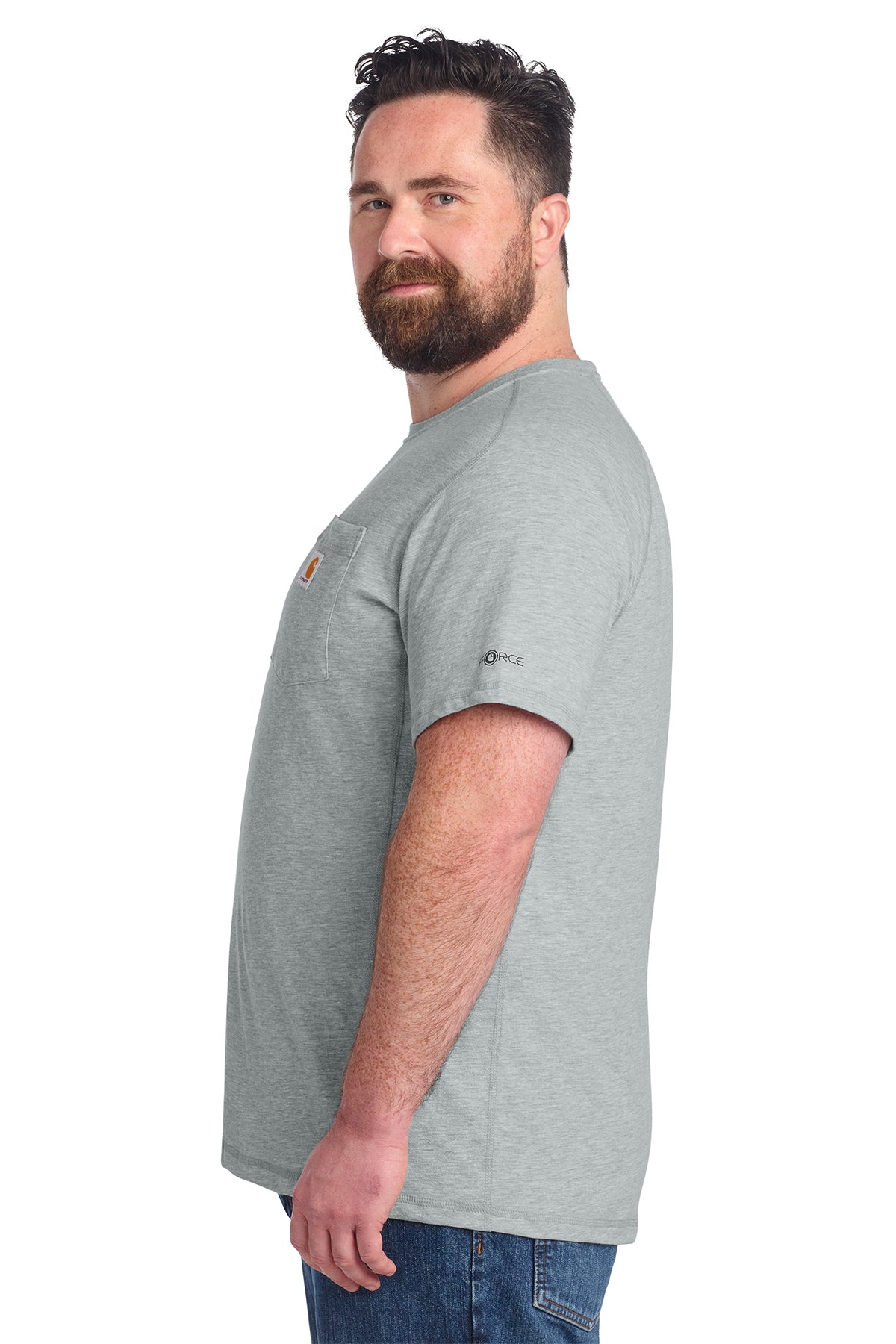 Carhartt Force Short Sleeve Custom Pocket T-Shirts, Heather Grey