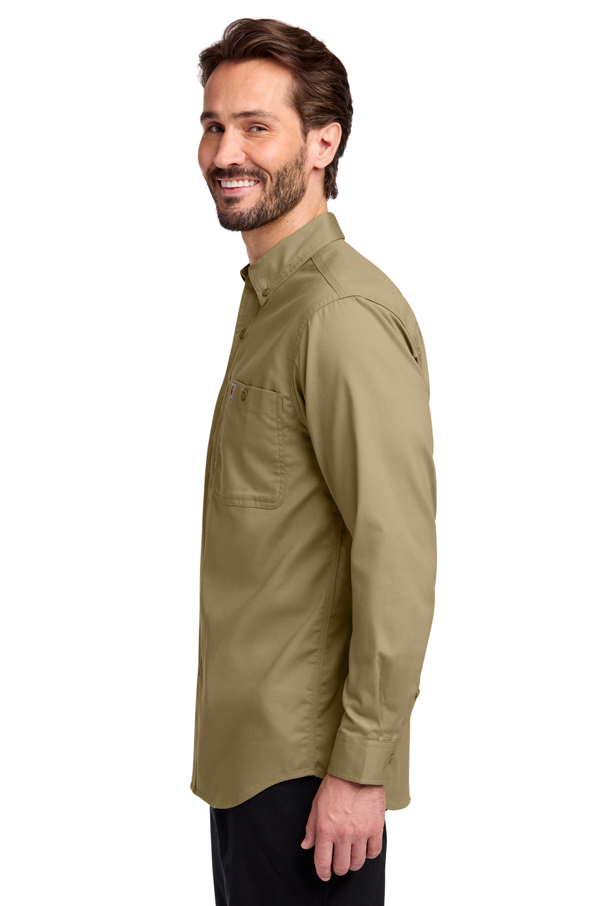 Carhartt Rugged Professional Series Custom Long Sleeve Shirts, Dark Khaki