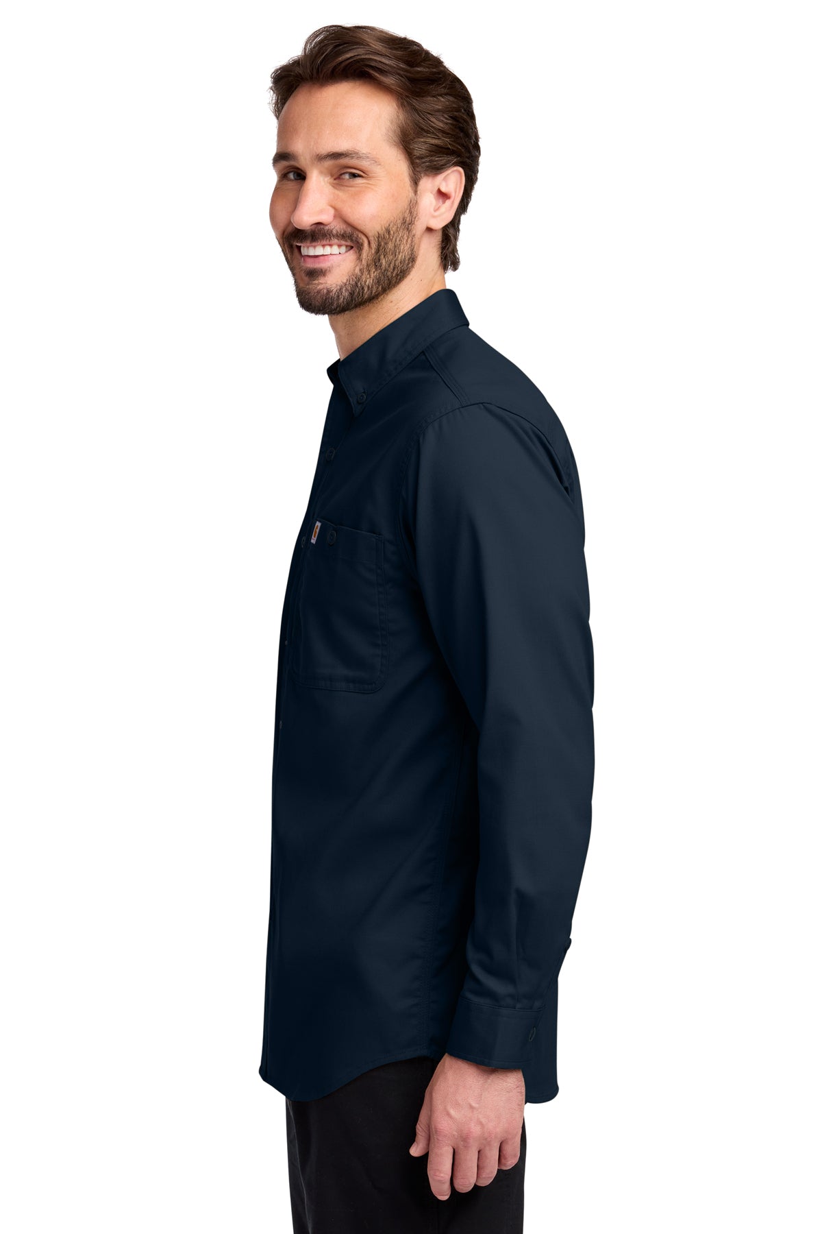 Carhartt Rugged Professional Series Custom Long Sleeve Shirts, Navy