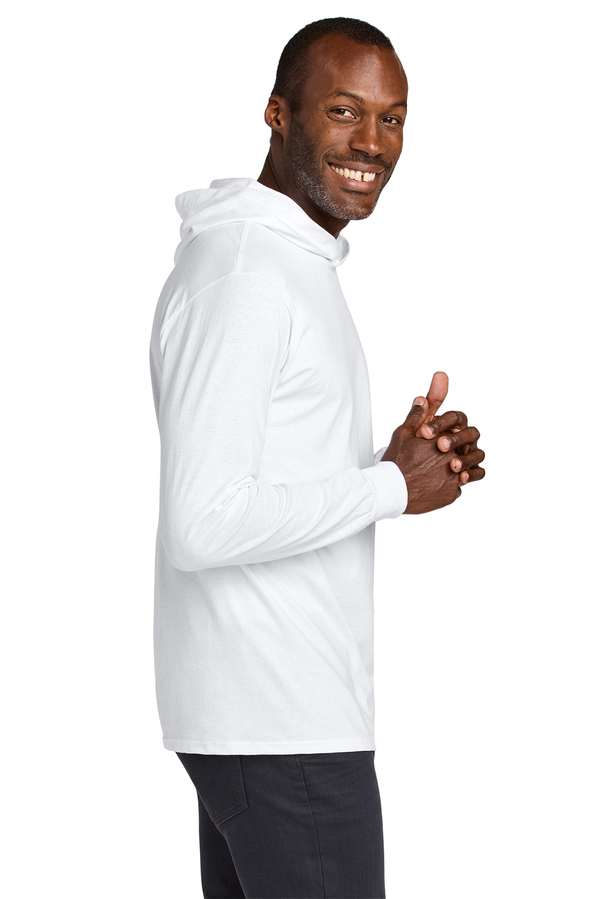 Jerzees Classics Unisex Cotton Long Sleeve Hooded Custom T-Shirts, White [Spring Meadow Nursery]