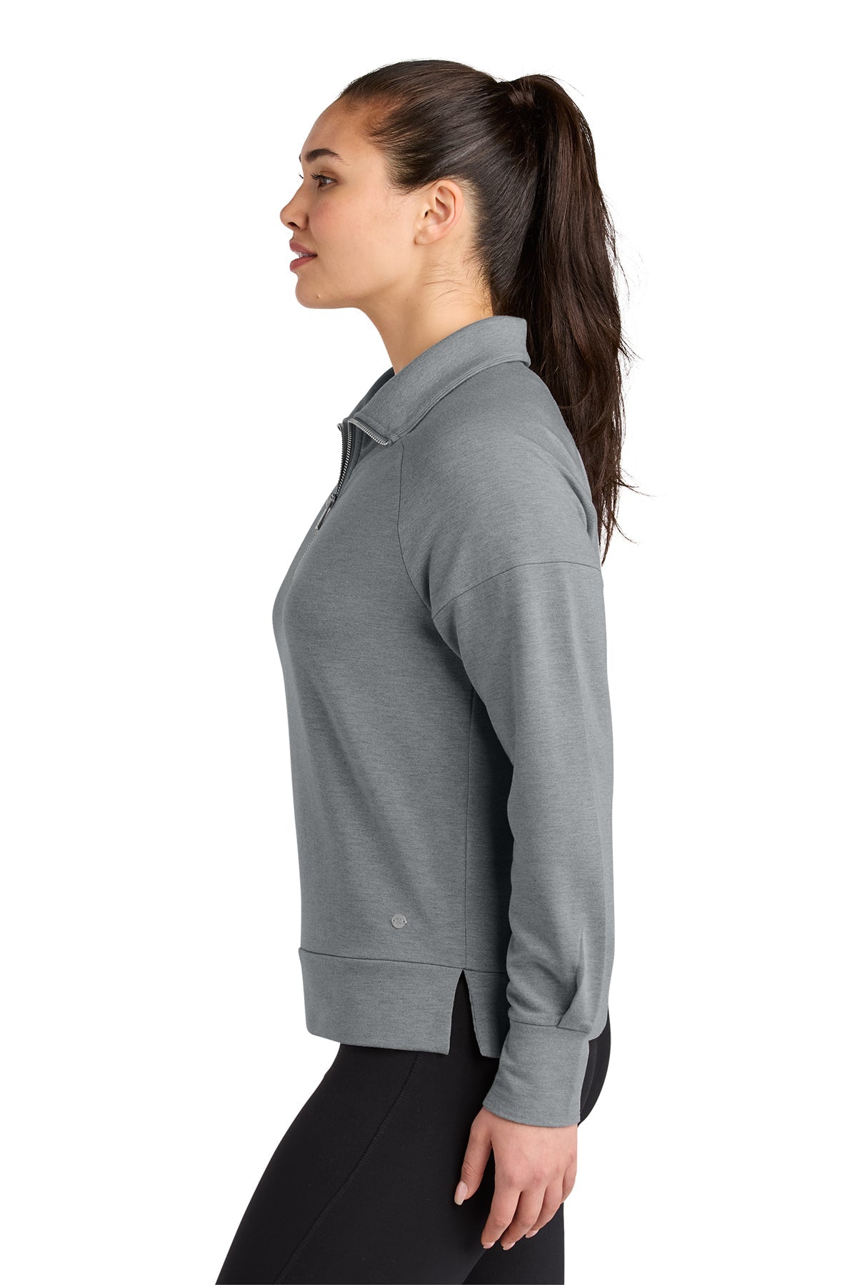 OGIO Womens Luuma Custom 1/2-Zips, Petrol Grey Heather