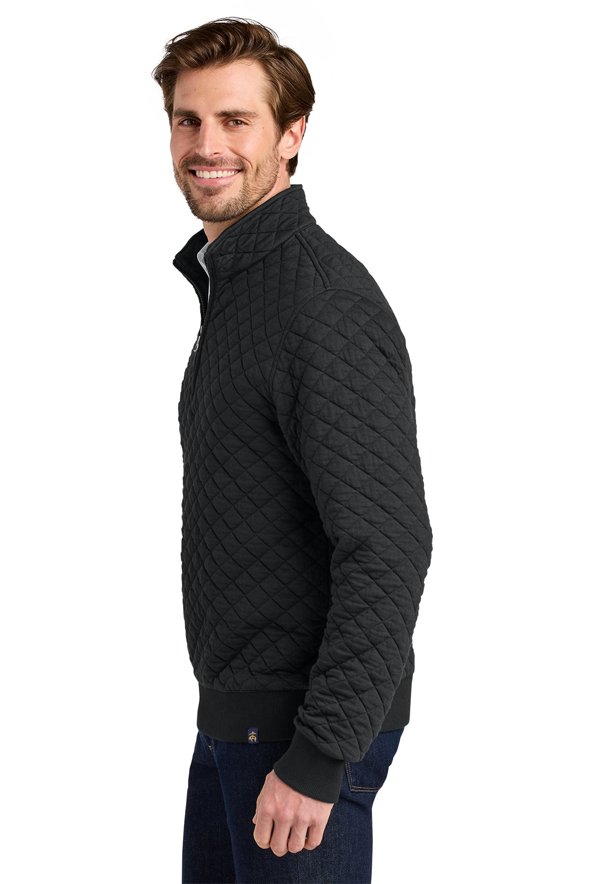 Brooks Brothers Diamond Quilt Custom 1/4-Zips, Deep Black