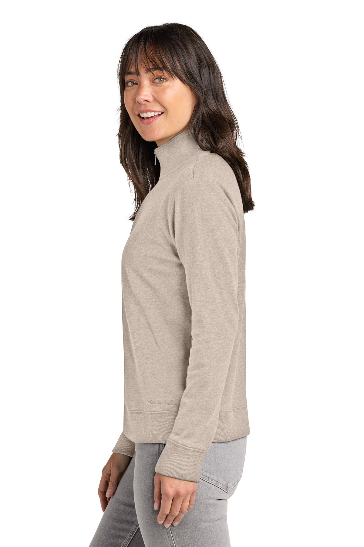 TravisMathew Womens Ocean Villa Custom 1/4-Zips, Natural Heather [Adam Equipment]