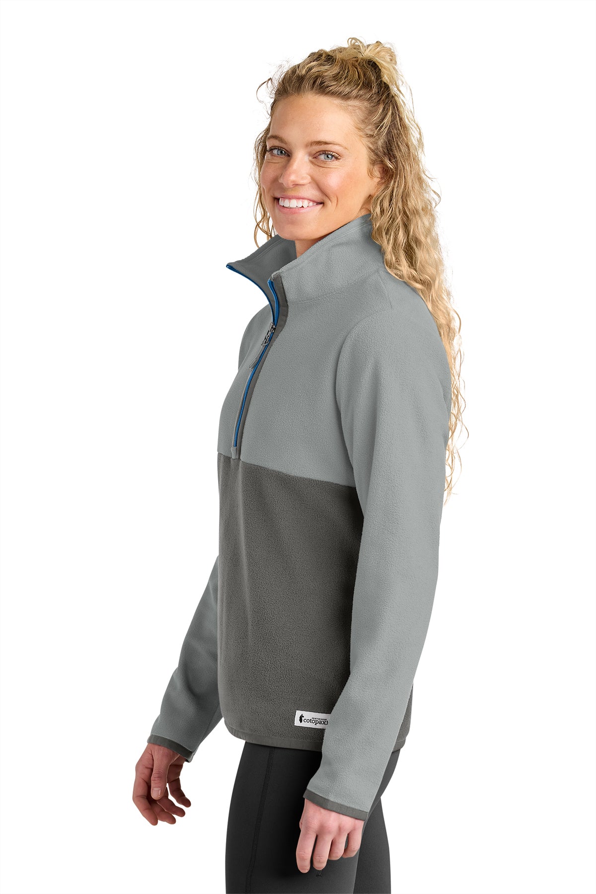 Cotopaxi Womens Amado Custom 1/2-Zips Fleece, Smoke/ Cinder [Glazing Solutions]
