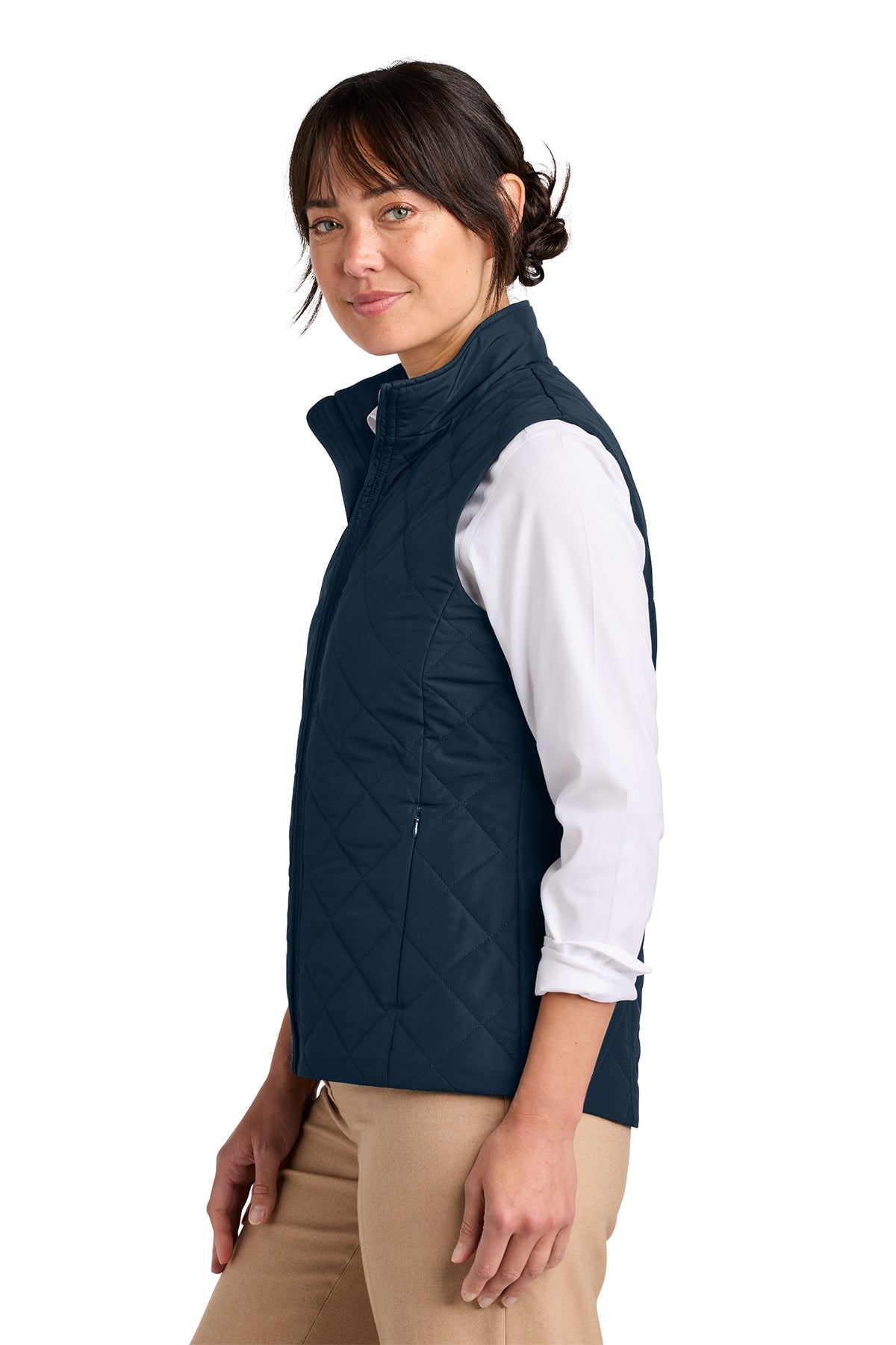 Brooks Brothers Womens Quilted Custom Vests, Night Navy [Kizen]