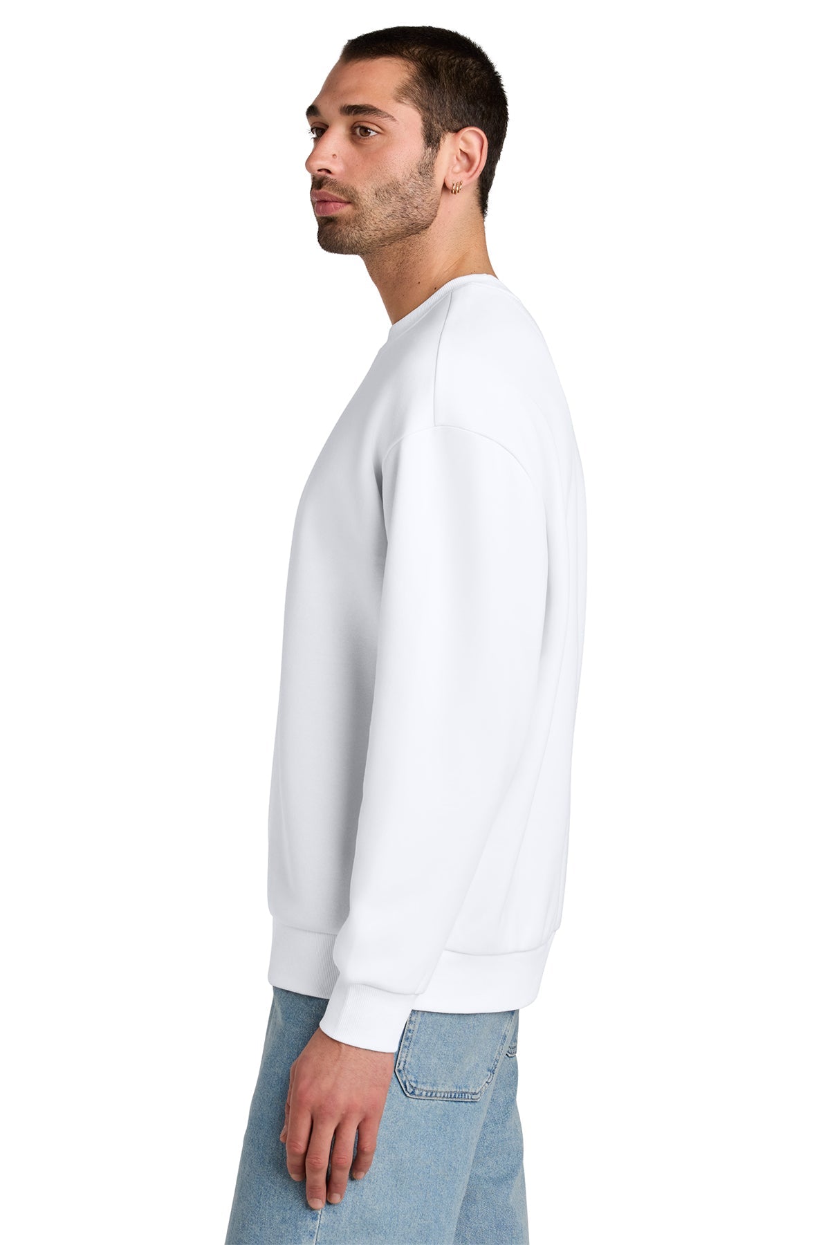 District V.I.T. Heavyweight Custom Fleece Crews, White