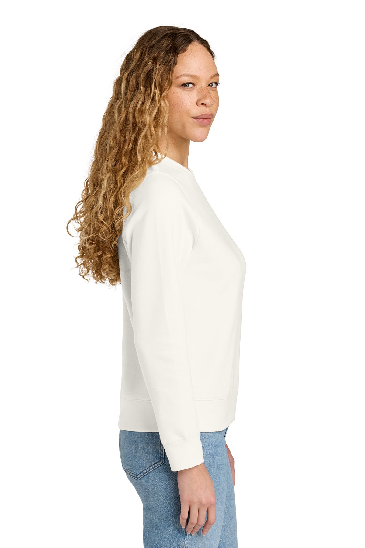 District Womens V.I.T. Custom Fleece Crews, Gardenia