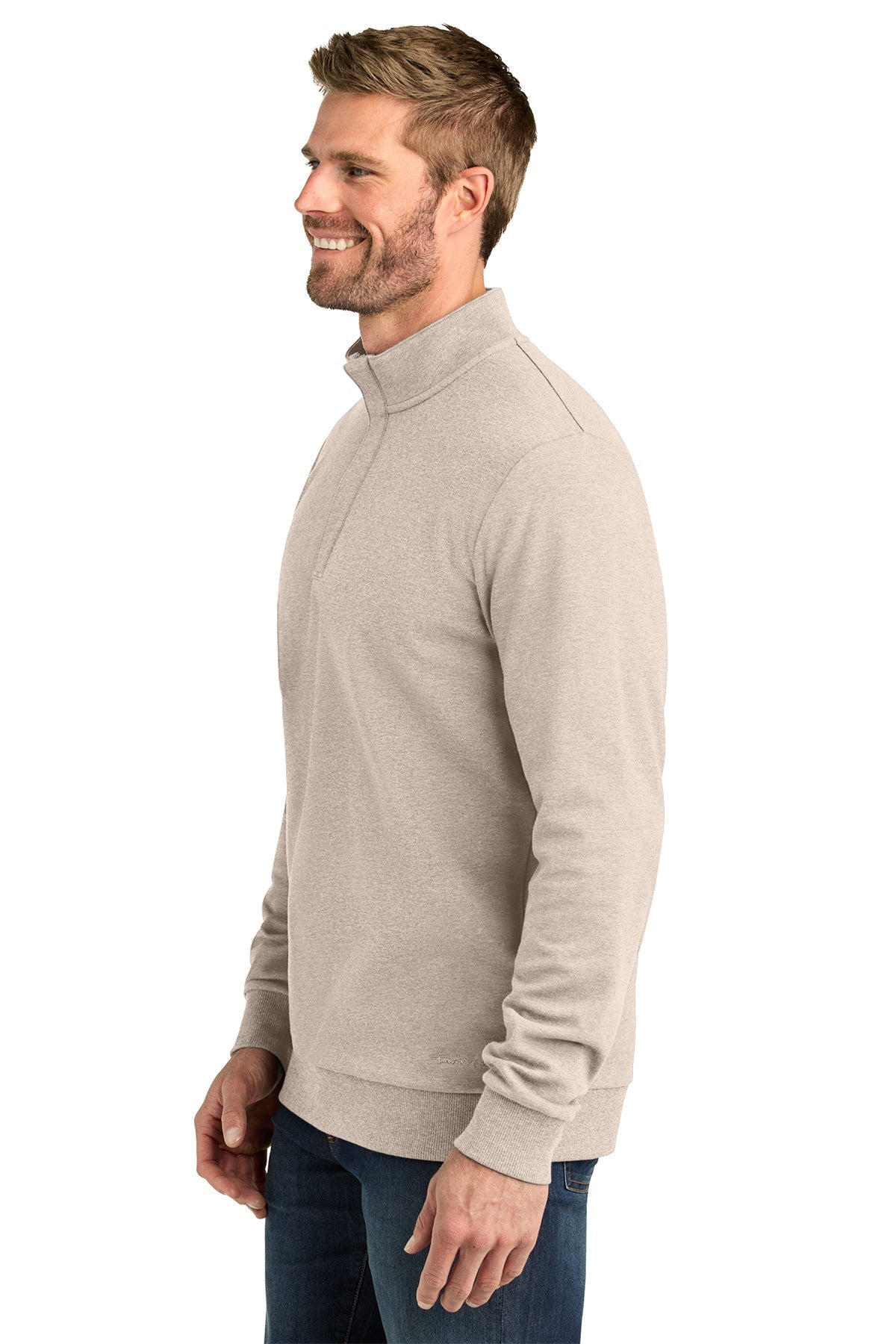TravisMathew Ocean Villa Custom 1/4-Zips, Natural Heather [Fire Solutions]