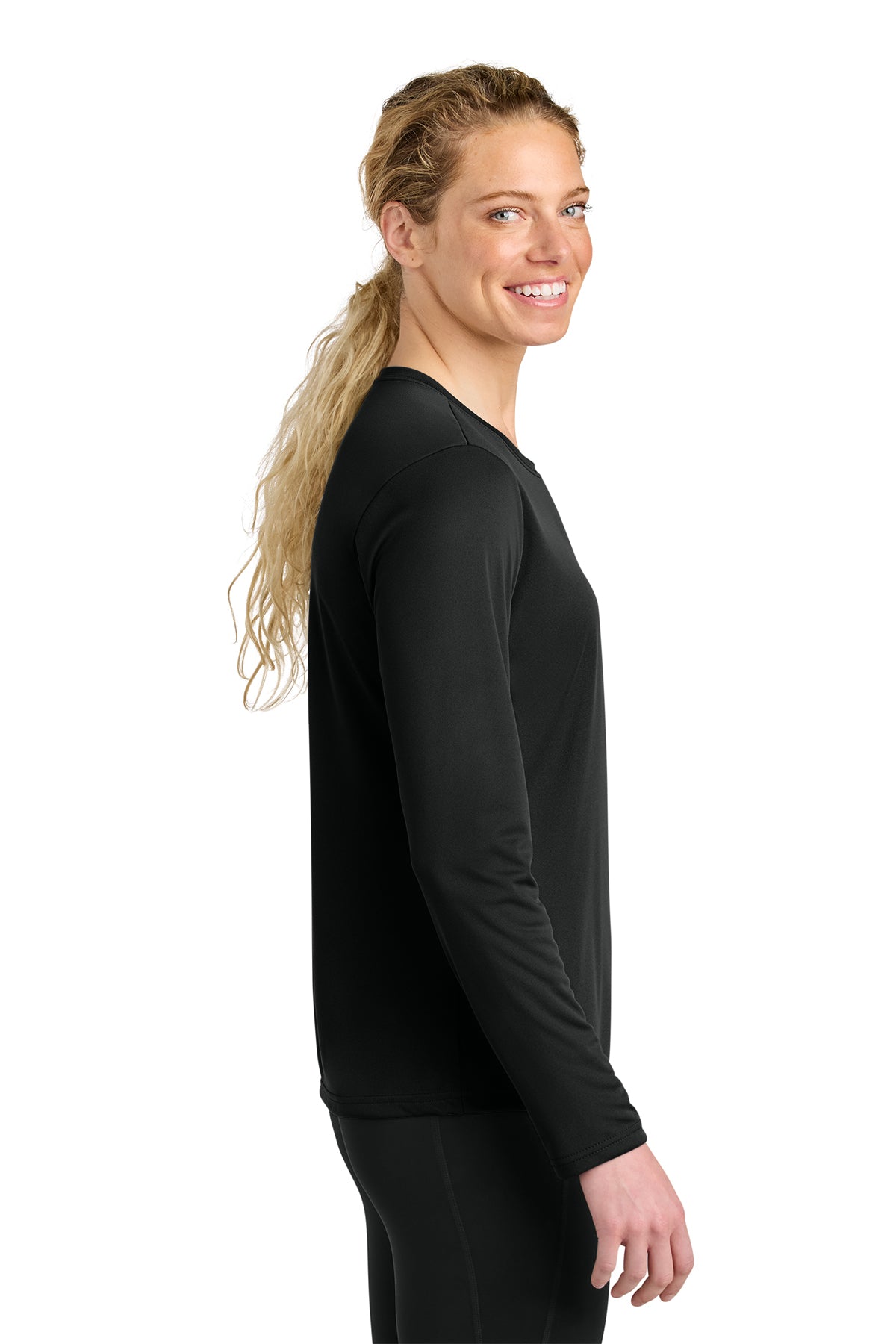 A4 Women's Cooling Performance Custom Long Sleeve Tee's, Black