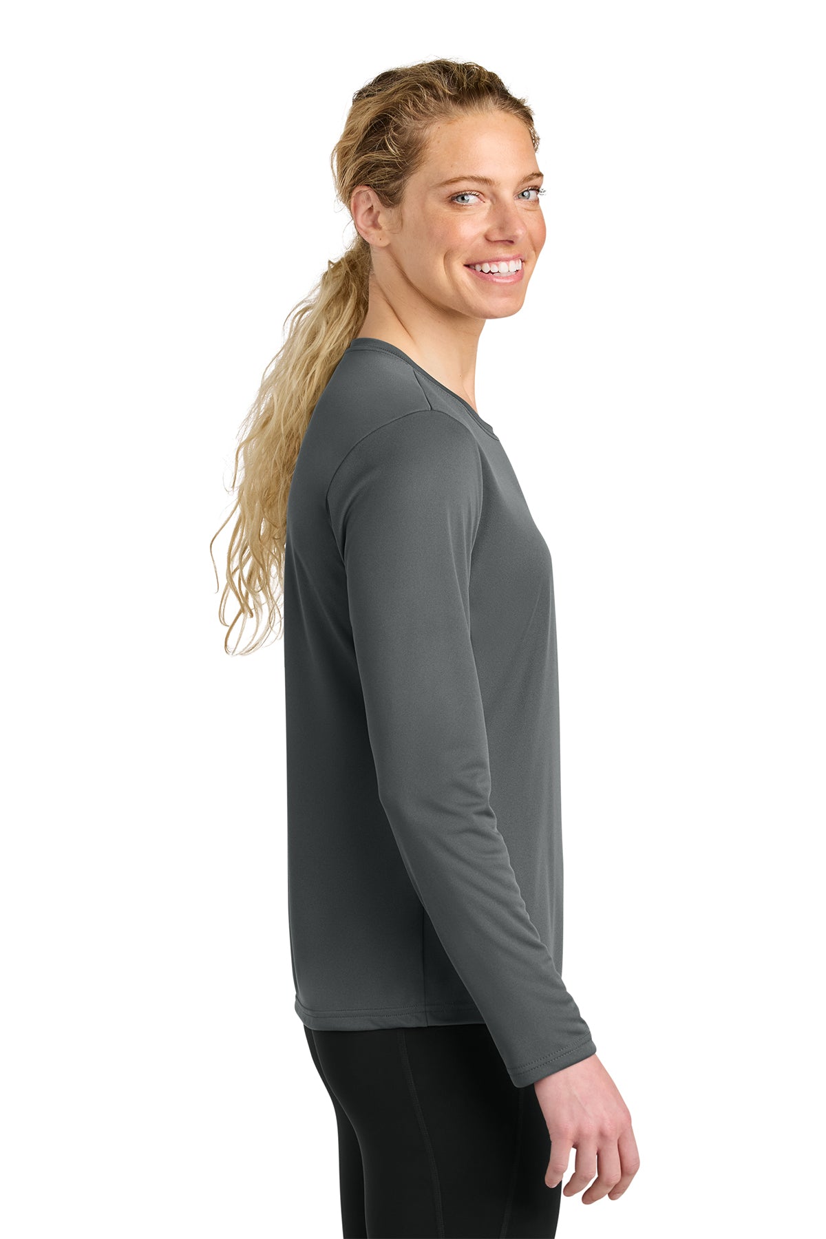 A4 Women's Cooling Performance Custom Long Sleeve Tee's, Graphite