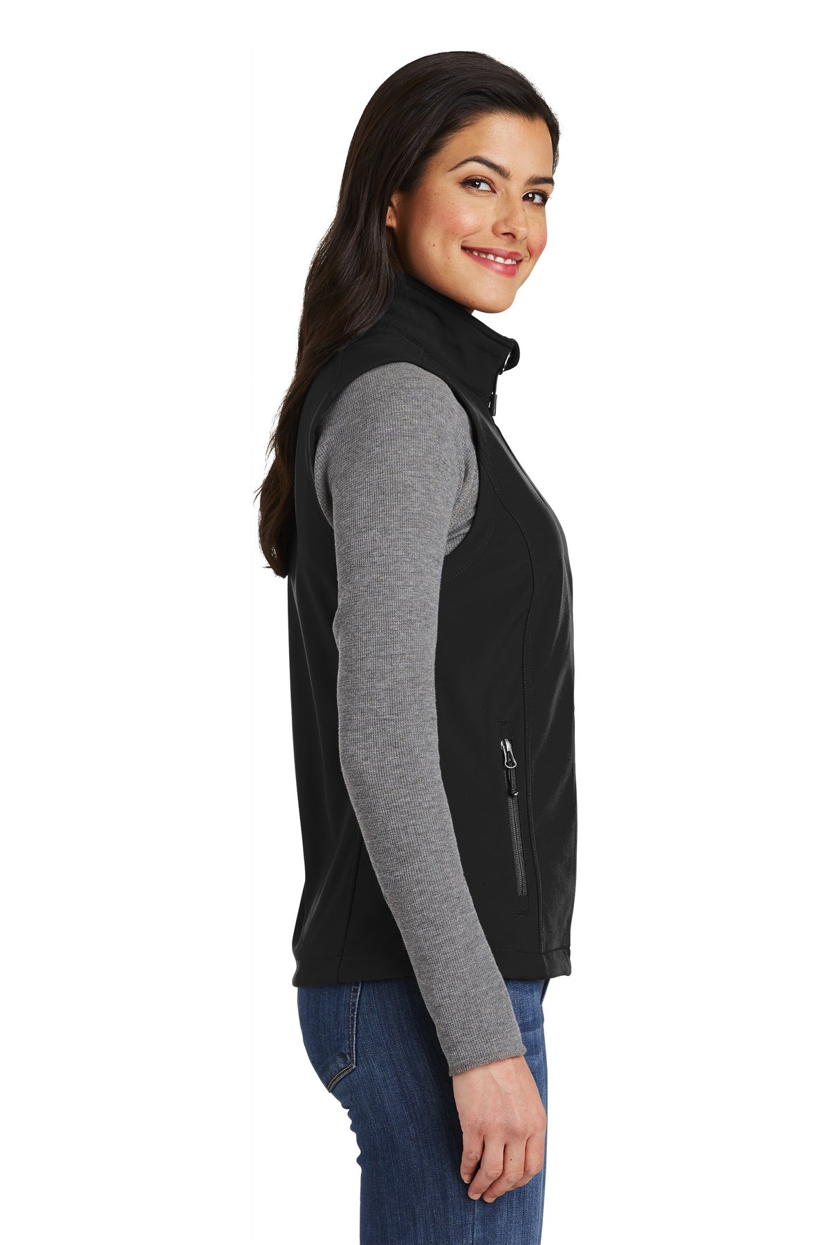 Port Authority Ladies Core Soft Shell Branded Vests, Black [Stratolaunch]