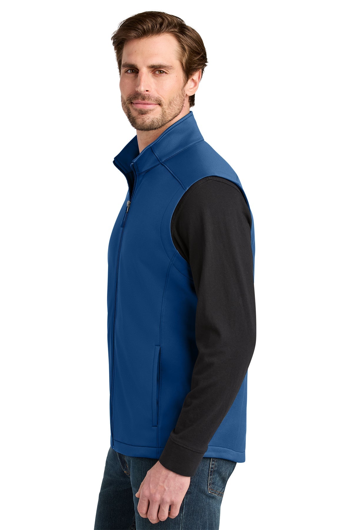 Eddie Bauer Smooth Mid Layer Custom Fleece Vests, Cobalt Blue