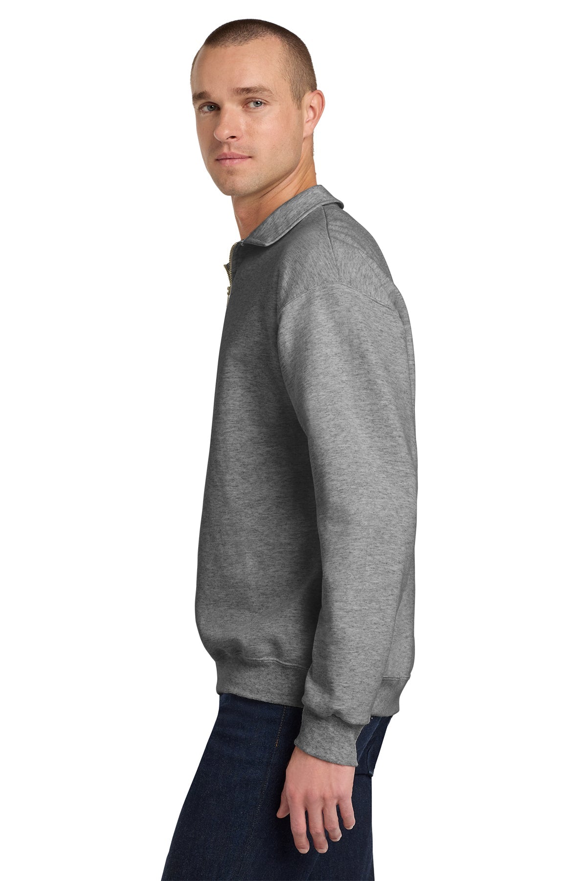 Jerzees Super Sweats NuBlend 1/4-Zip Sweatshirt with Cadet Collar 4528M Oxford