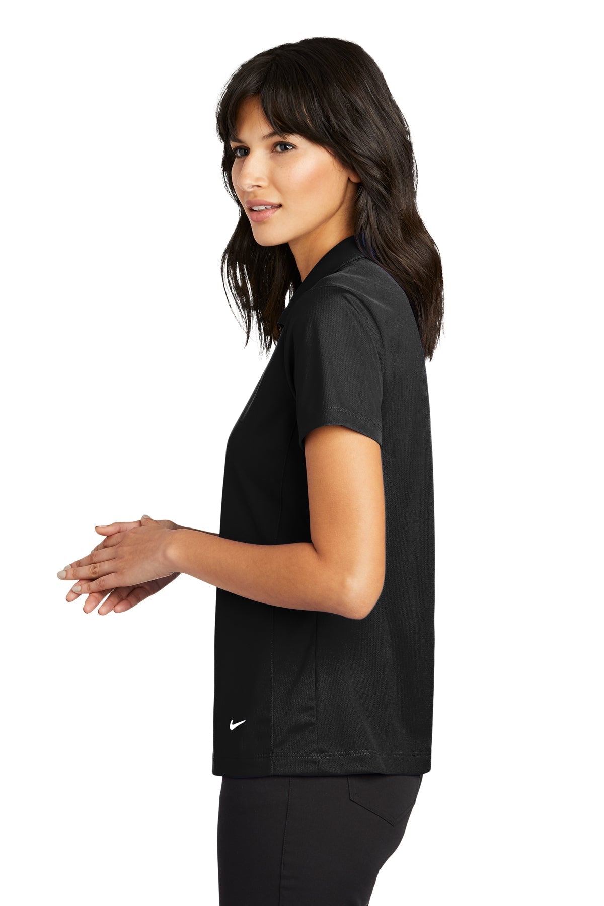 Nike Ladies Dri-FIT Vertical Mesh Customized Polos, Black [CIO Wealth Strategies]