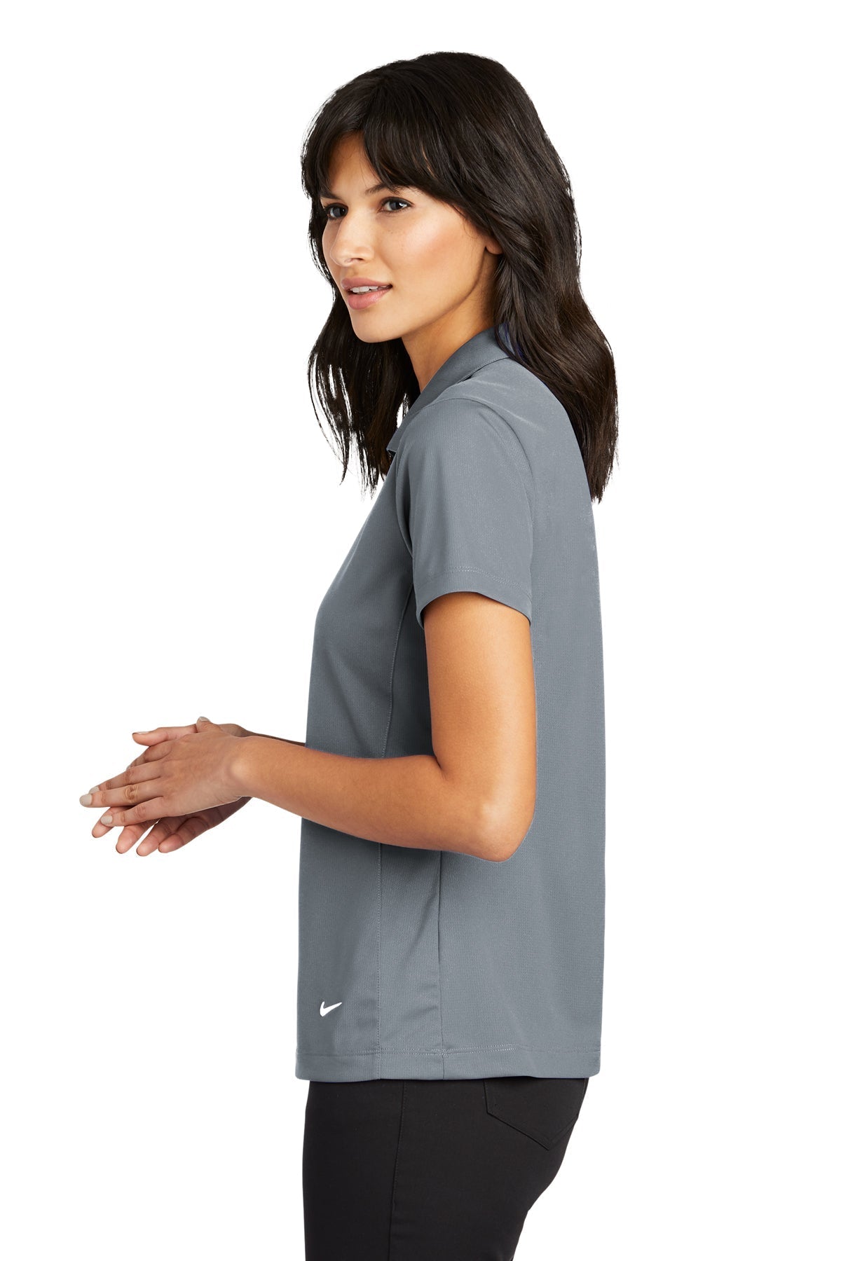 Nike Ladies Dri-FIT Vertical Mesh Customized Polos, Cool Grey [Dunbar]