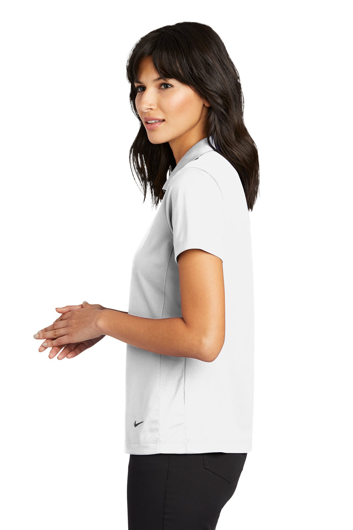 Nike Ladies Dri-FIT Vertical Mesh Customized Polos, White [Fire Solutions]
