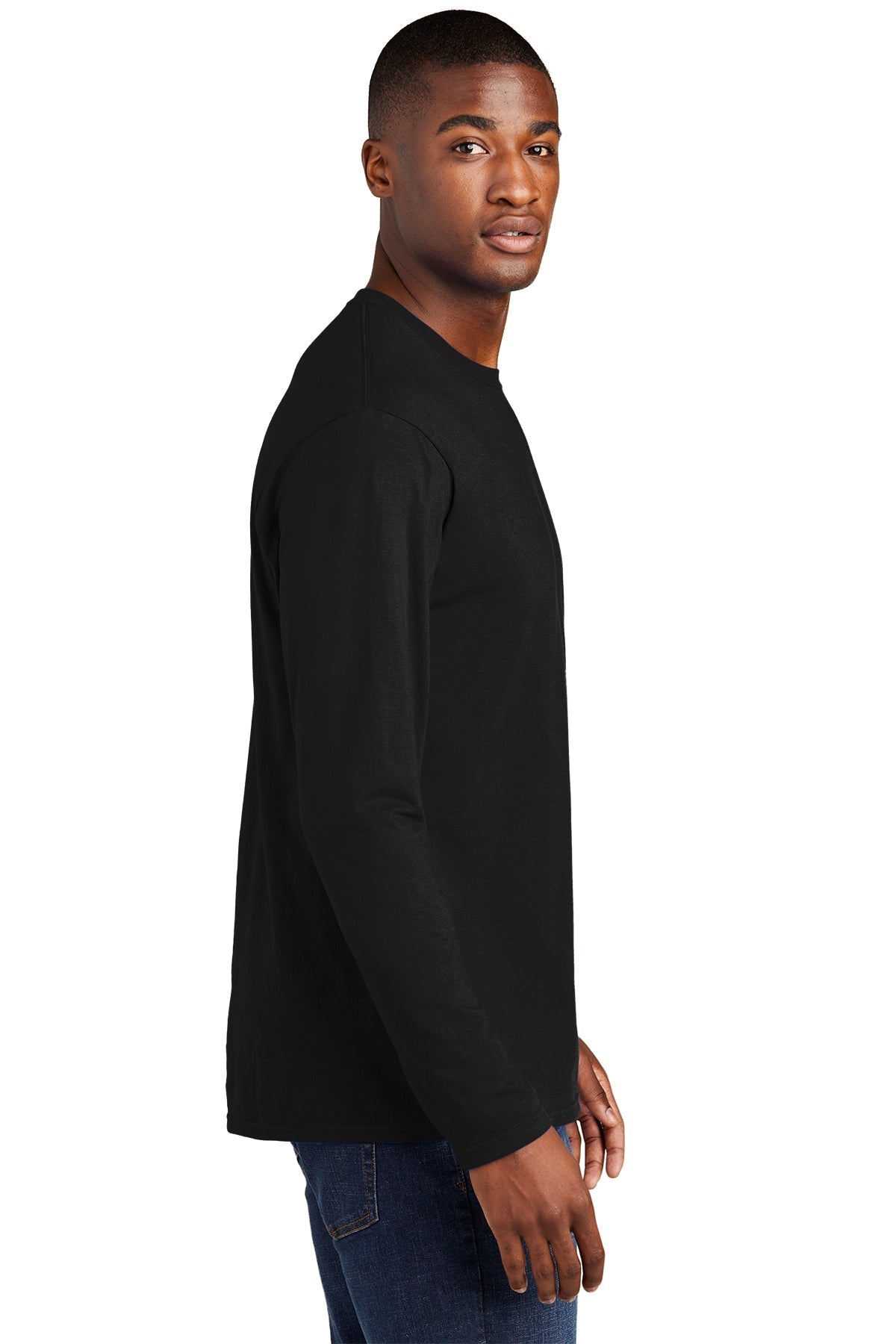 Port & Company Long Sleeve Fan Branded Favorite Tee's, Jet Black [Stratolaunch]
