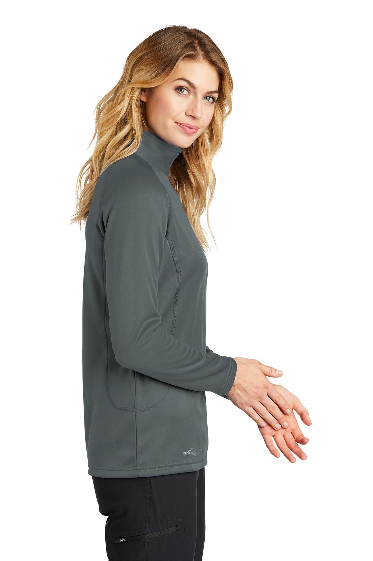 Eddie Bauer Ladies Custom Half-Zip Layer Fleece Jackets, Iron Gate [Homie Real estate]