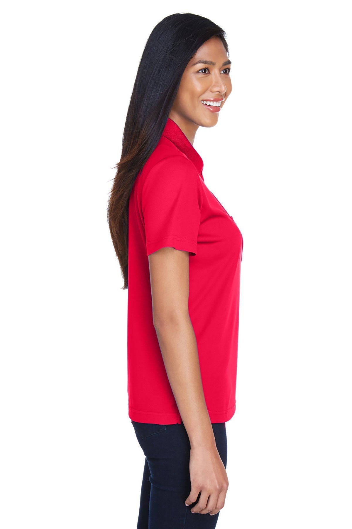 CORE365 Ladies Origin Performance Piqué Custom Polos with Pocket, Classic Red [ERES]
