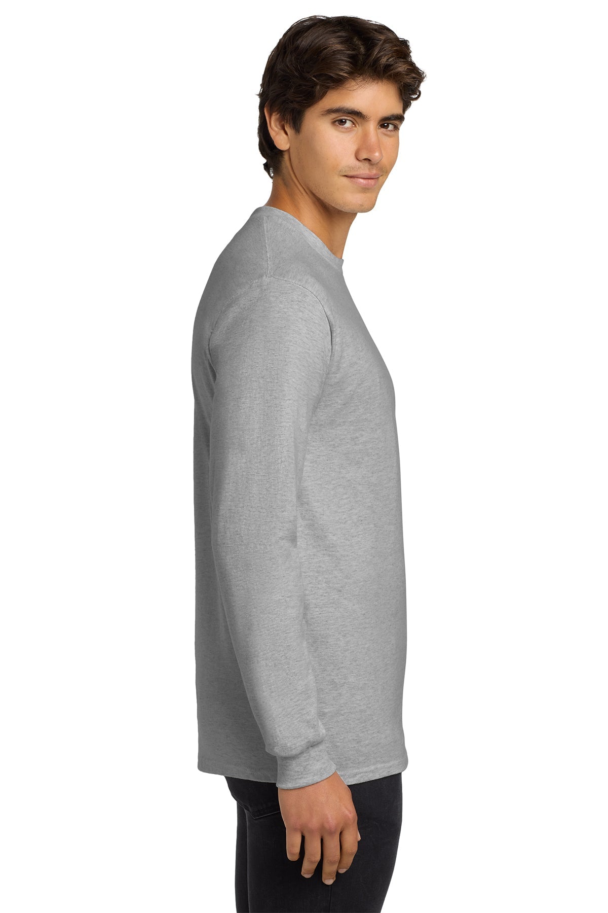 gildan ultra cotton long sleeve t shirt g2400 ash