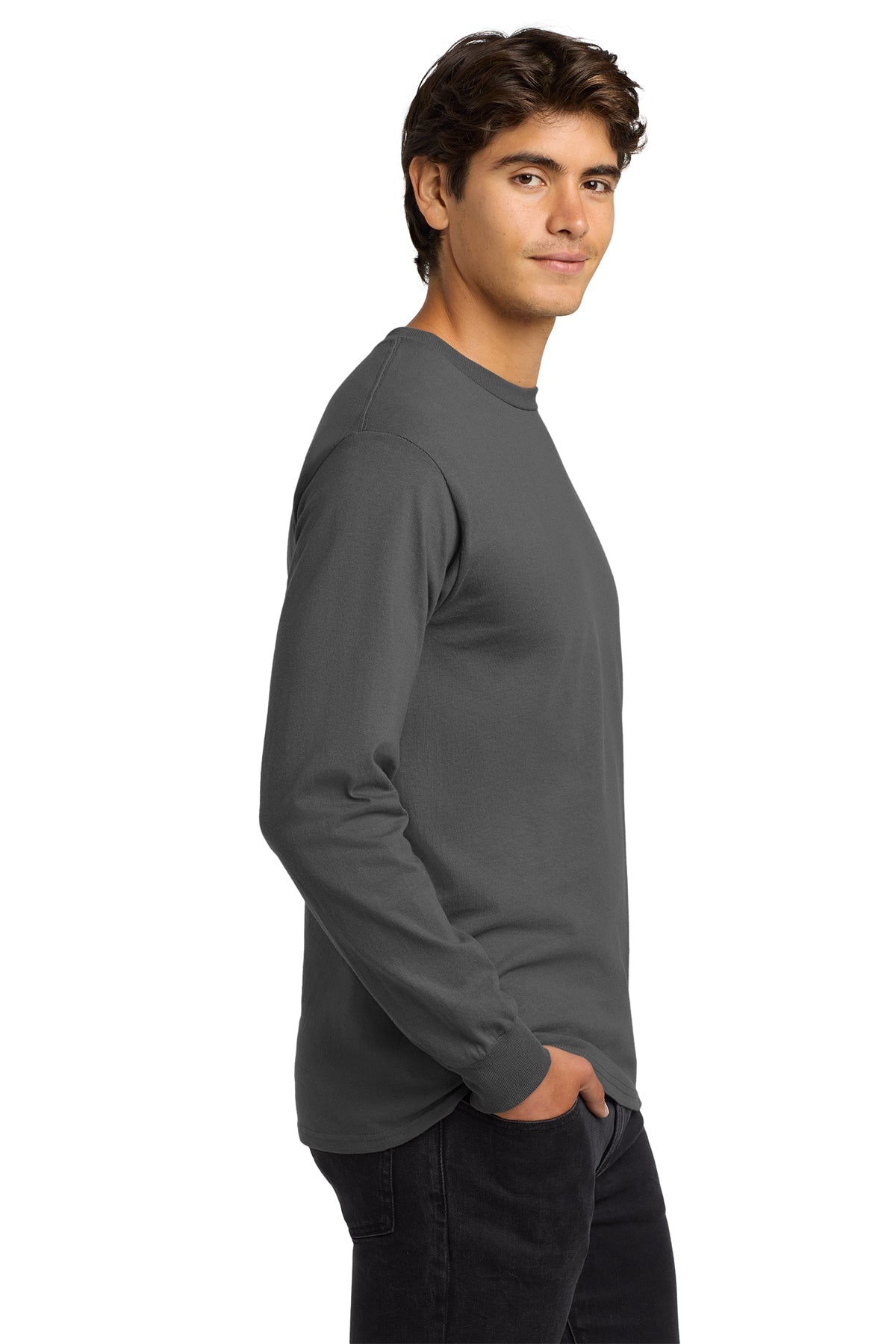 gildan ultra cotton long sleeve t shirt g2400 charcoal