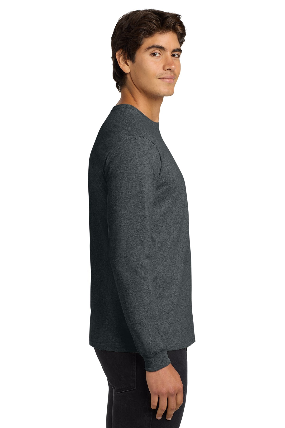 gildan ultra cotton long sleeve t shirt g2400 dark heather
