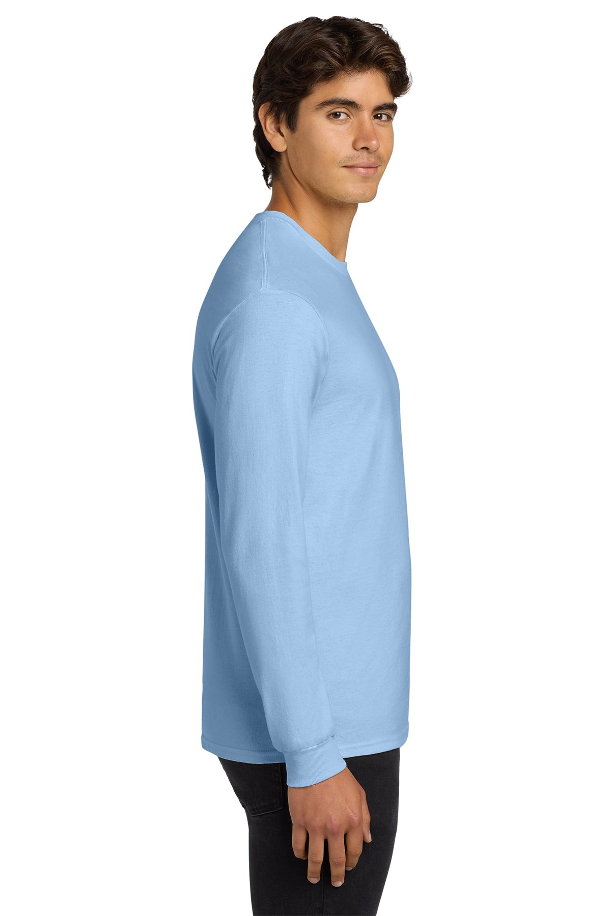 gildan ultra cotton long sleeve t shirt g2400 light blue