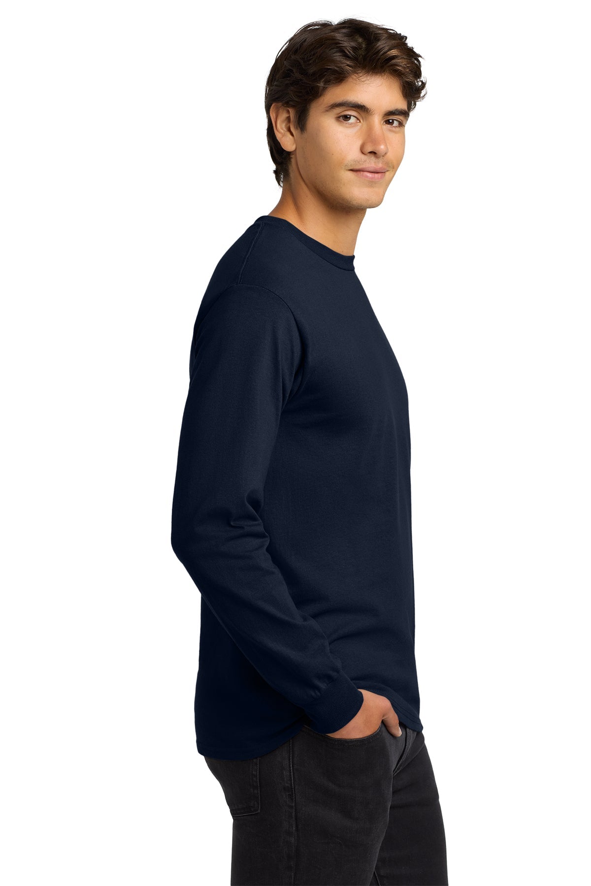 gildan ultra cotton long sleeve t shirt g2400 navy