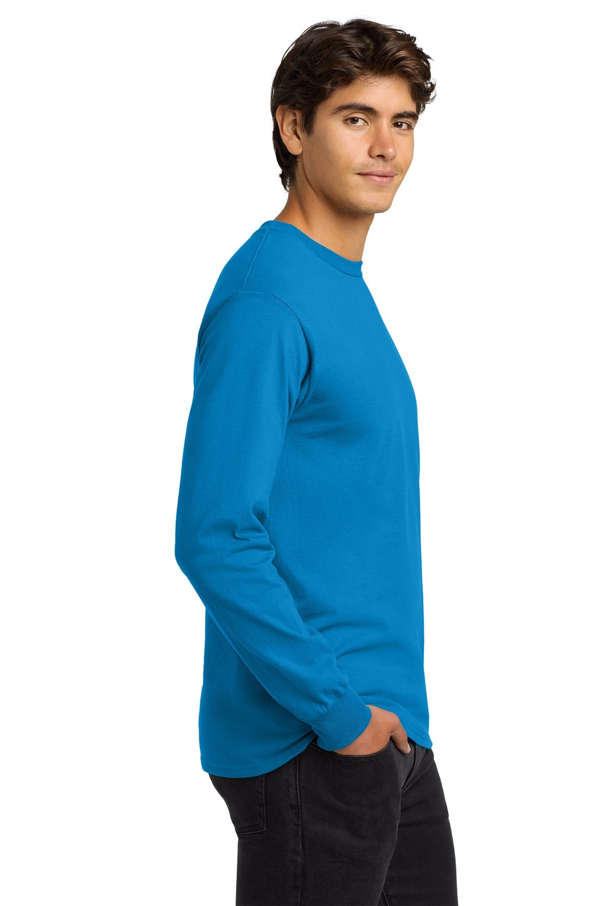 gildan ultra cotton long sleeve t shirt g2400 sapphire