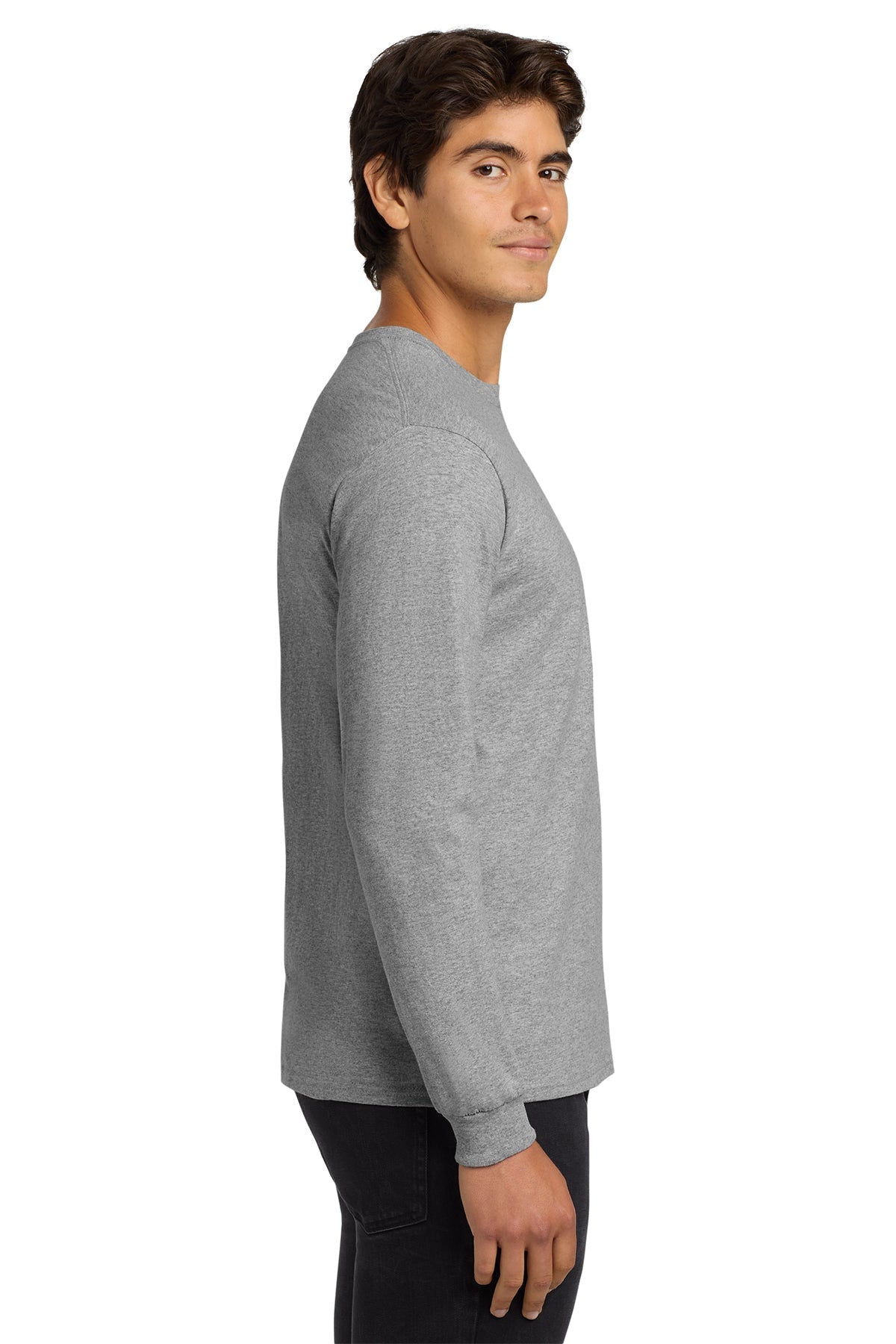 gildan ultra cotton long sleeve t shirt g2400 sport grey