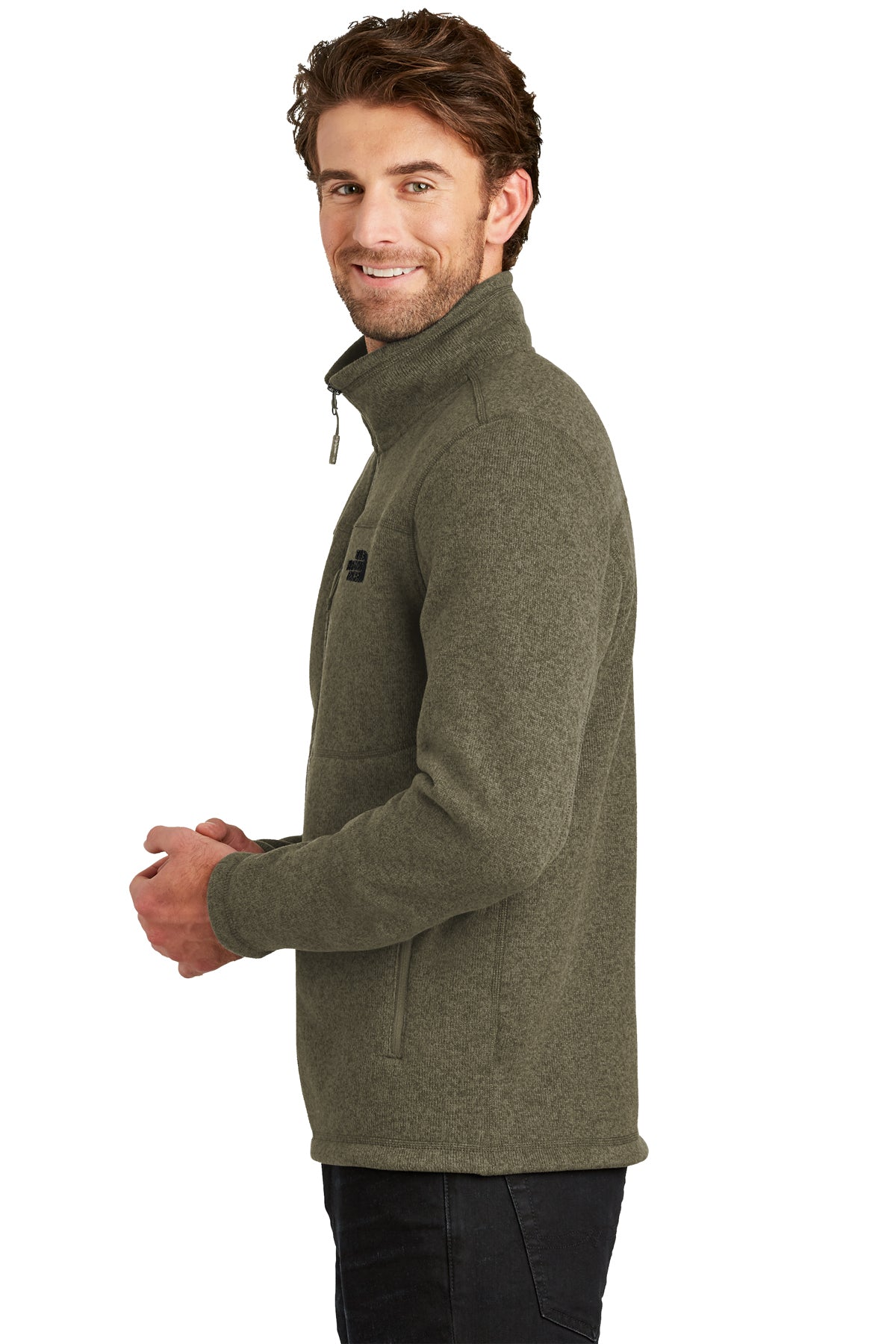 The North Face Sweater Fleece Jacket New Taupe Green Heather [Launch]