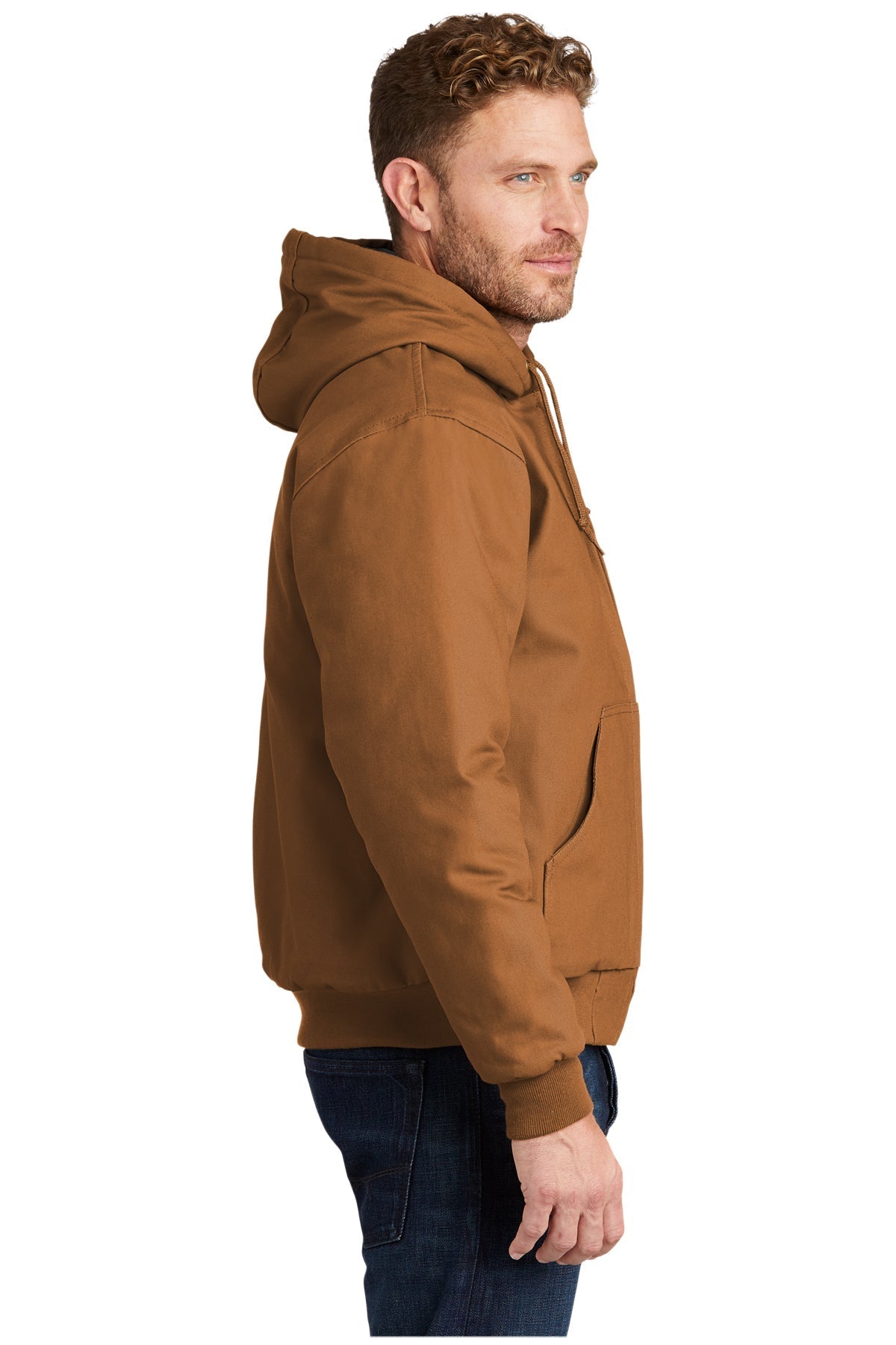 CornerStone Duck Cloth Hooded Work Jacket, Duck Brown [TW Constructors]