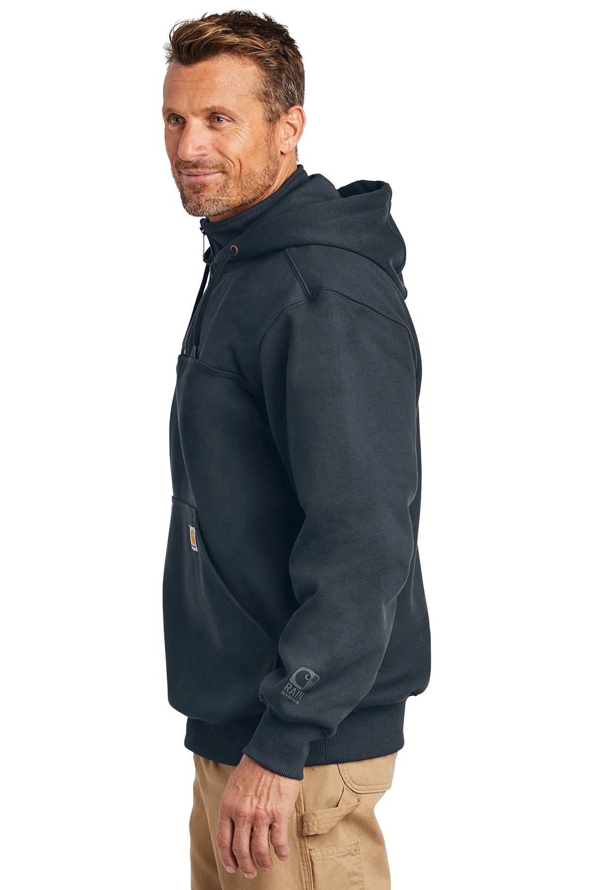 Carhartt Rain Defender Paxton Zip Custom Sweatshirts, New Navy [Real8 Group]
