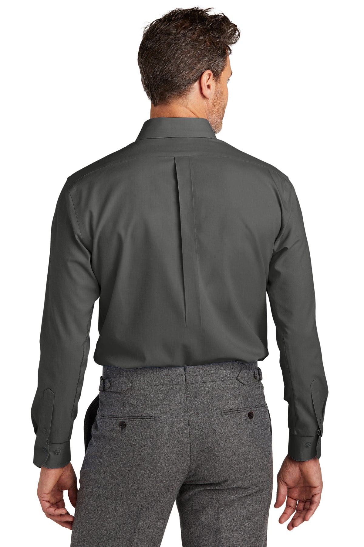 Brooks Brothers Tall Wrinkle-Free Stretch Nailhead Custom Shirts, Deep Black