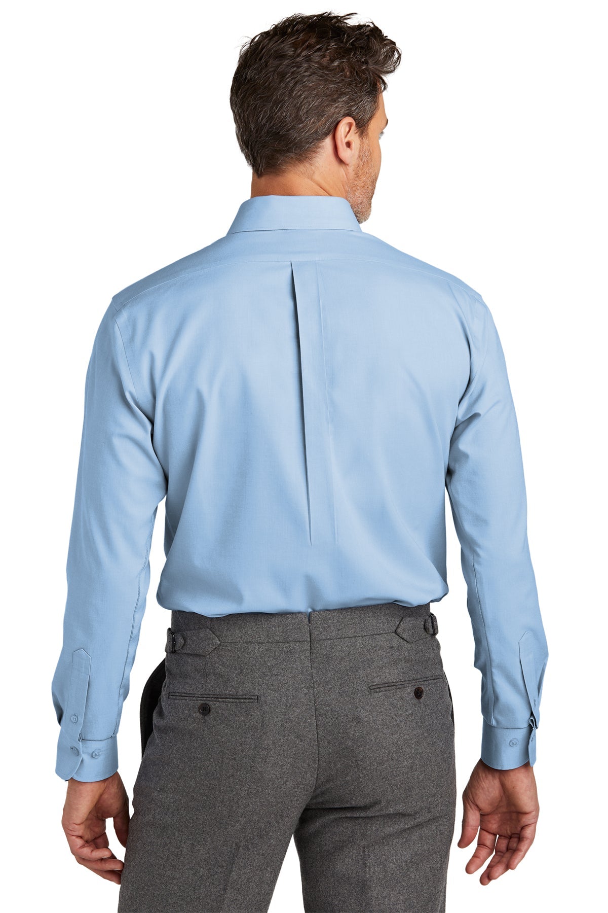 Brooks Brothers Tall Wrinkle-Free Stretch Nailhead Custom Shirts, Newport Blue [Skurka Aerospace, Inc.]