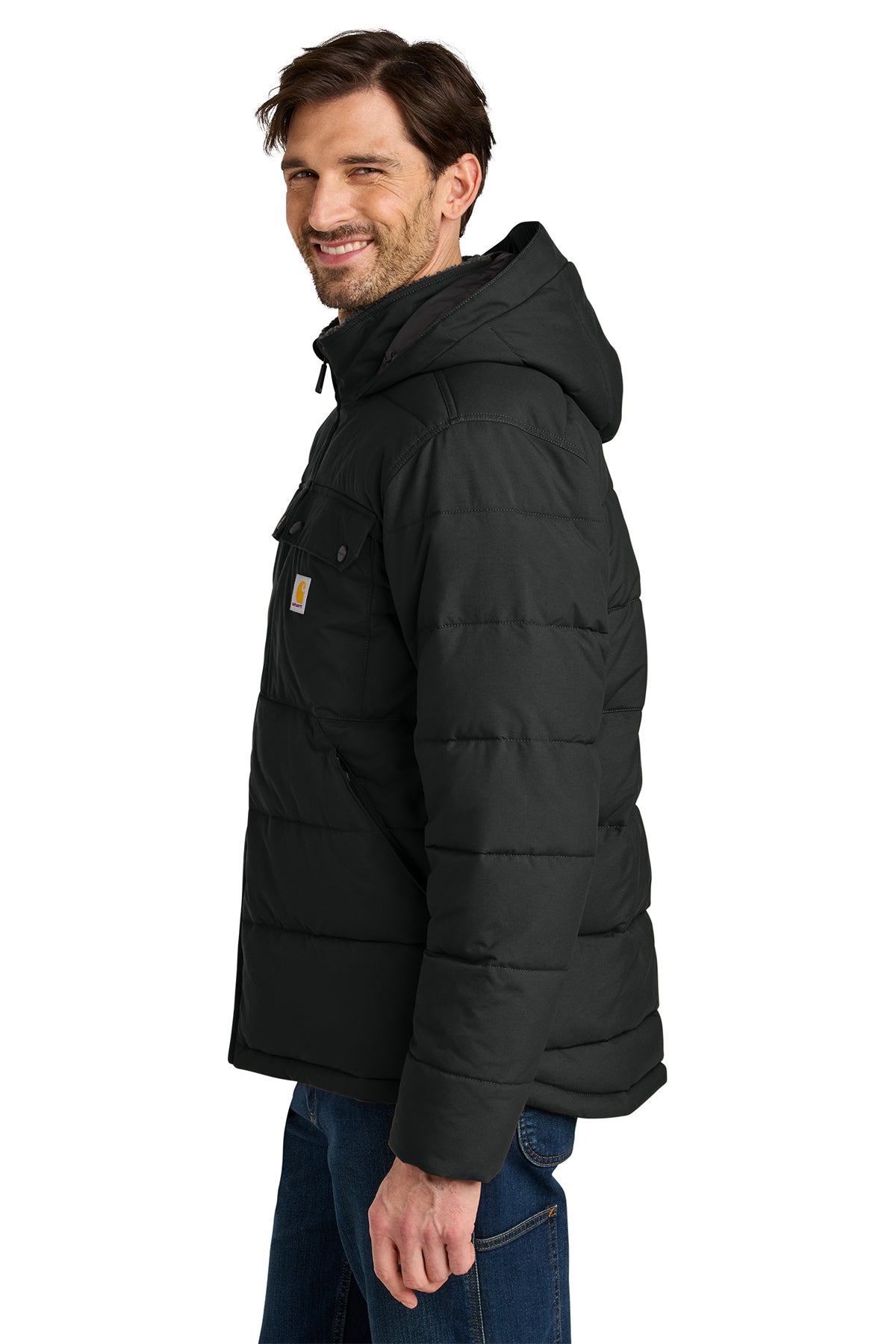 Carhartt Montana Insulated Hooded Custom Jackets, Black [Launch]