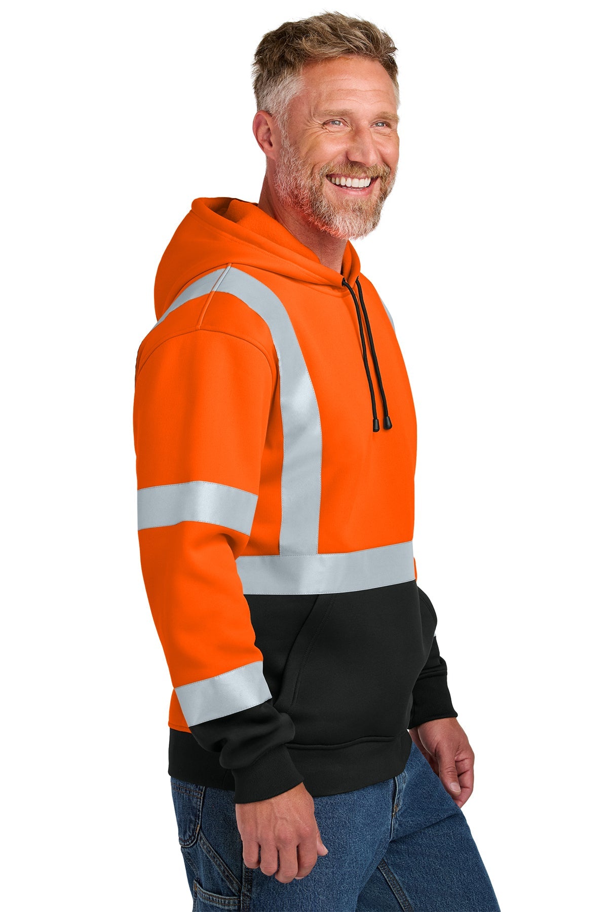 CornerStone ANSI 107 Class 3 Heavy-Duty Fleece Custom Pullover Hoodies, Safety Orange [Vicon Construction]