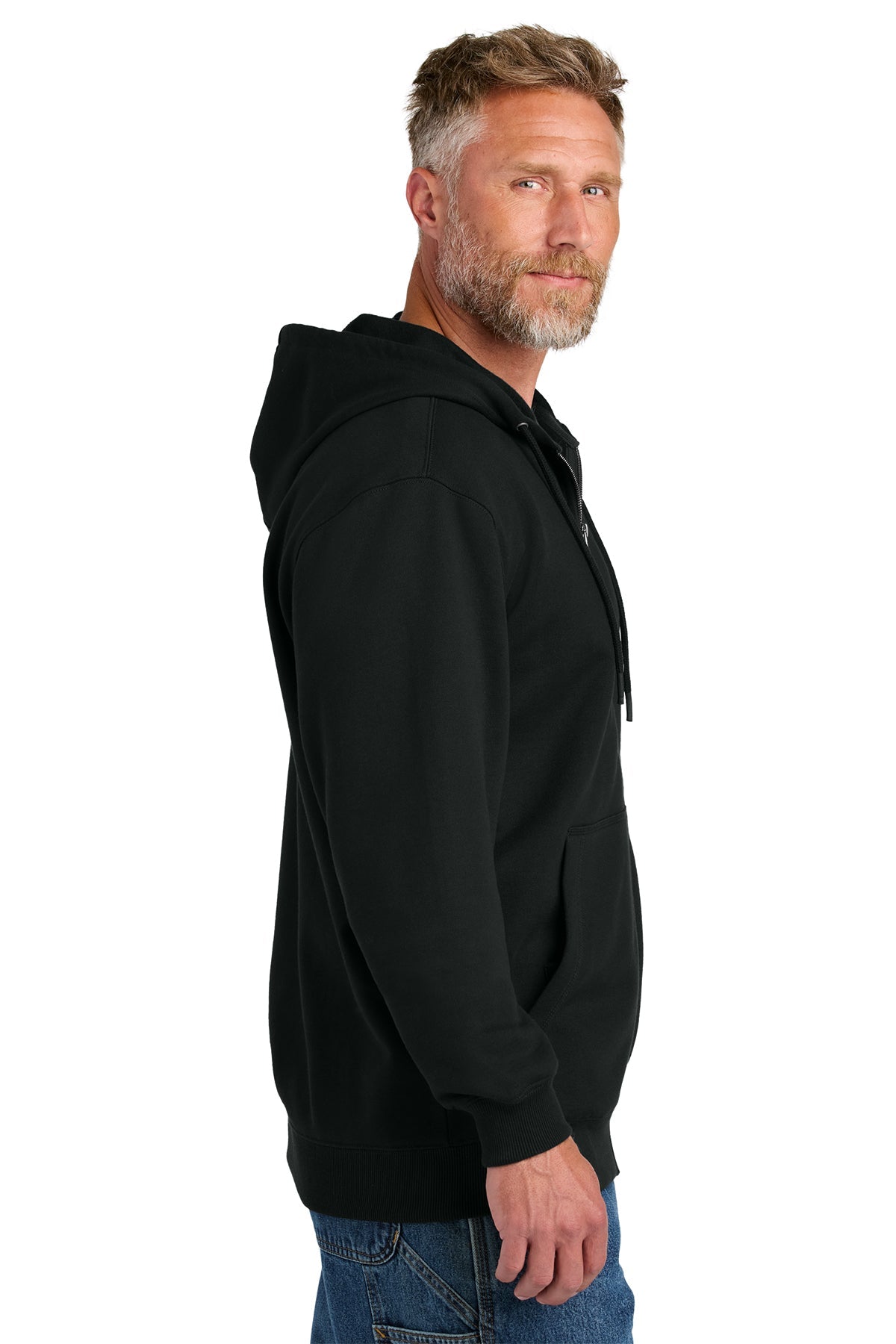 CornerStone Tough Fleece Custom Full-Zip Hoodies, Black