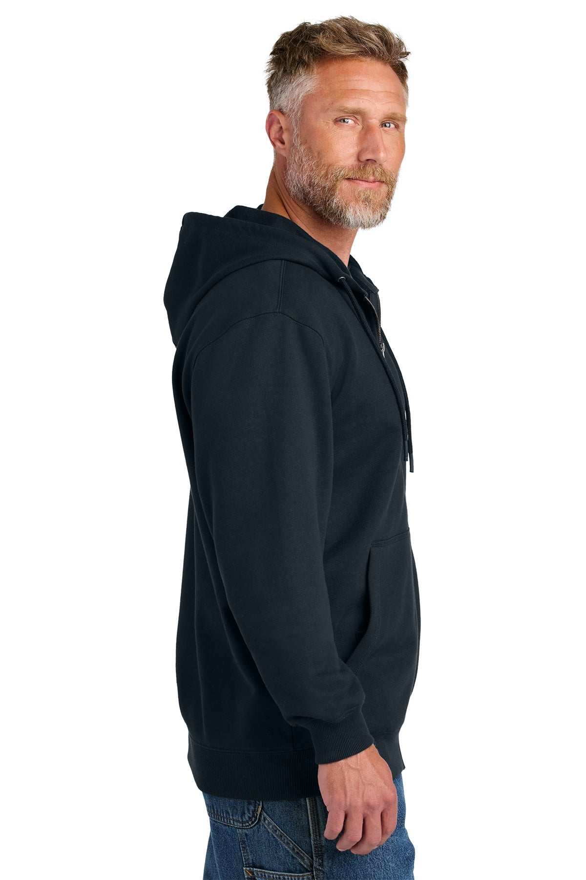 CornerStone Tough Fleece Custom Full-Zip Hoodies, Navy [Vision Electric and Systems]