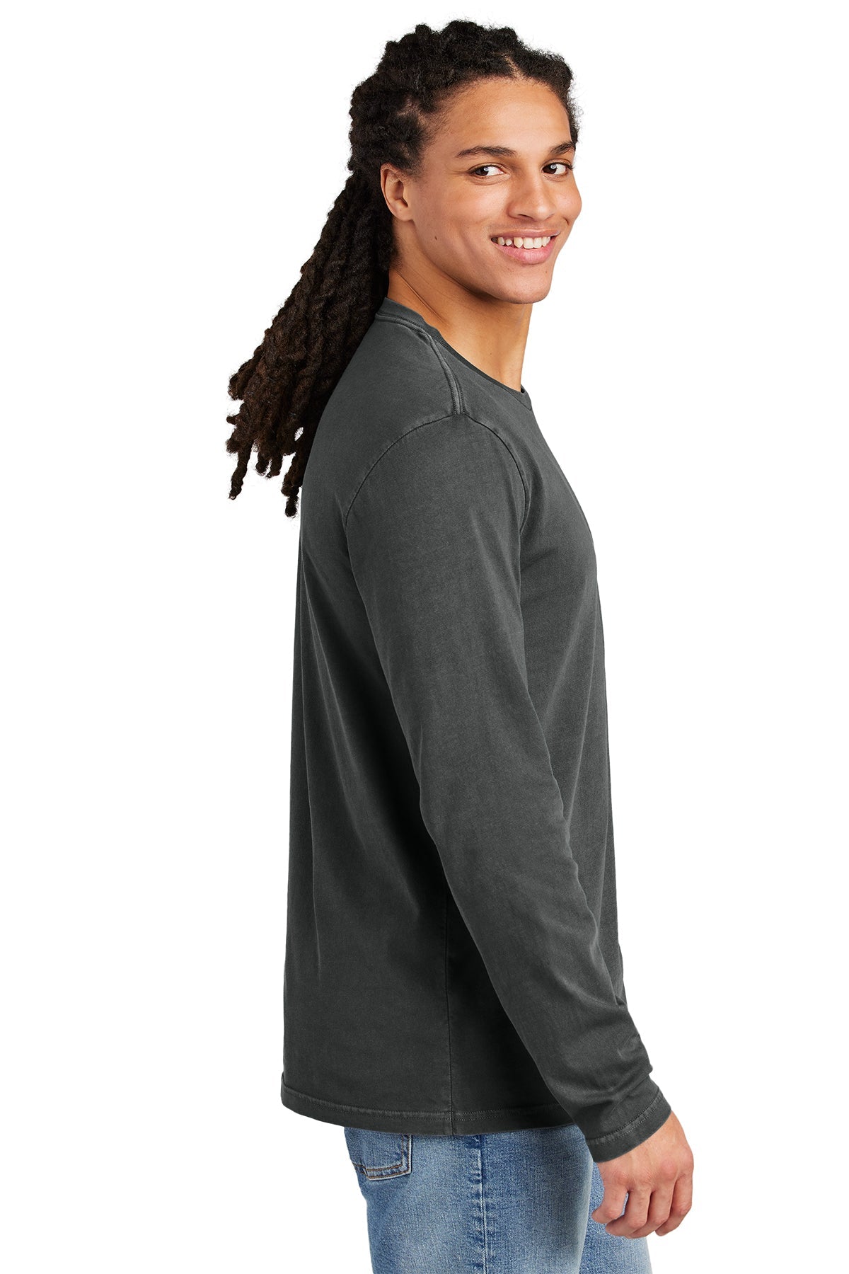 District Wash Long Sleeve Custom Tee's, Graphite