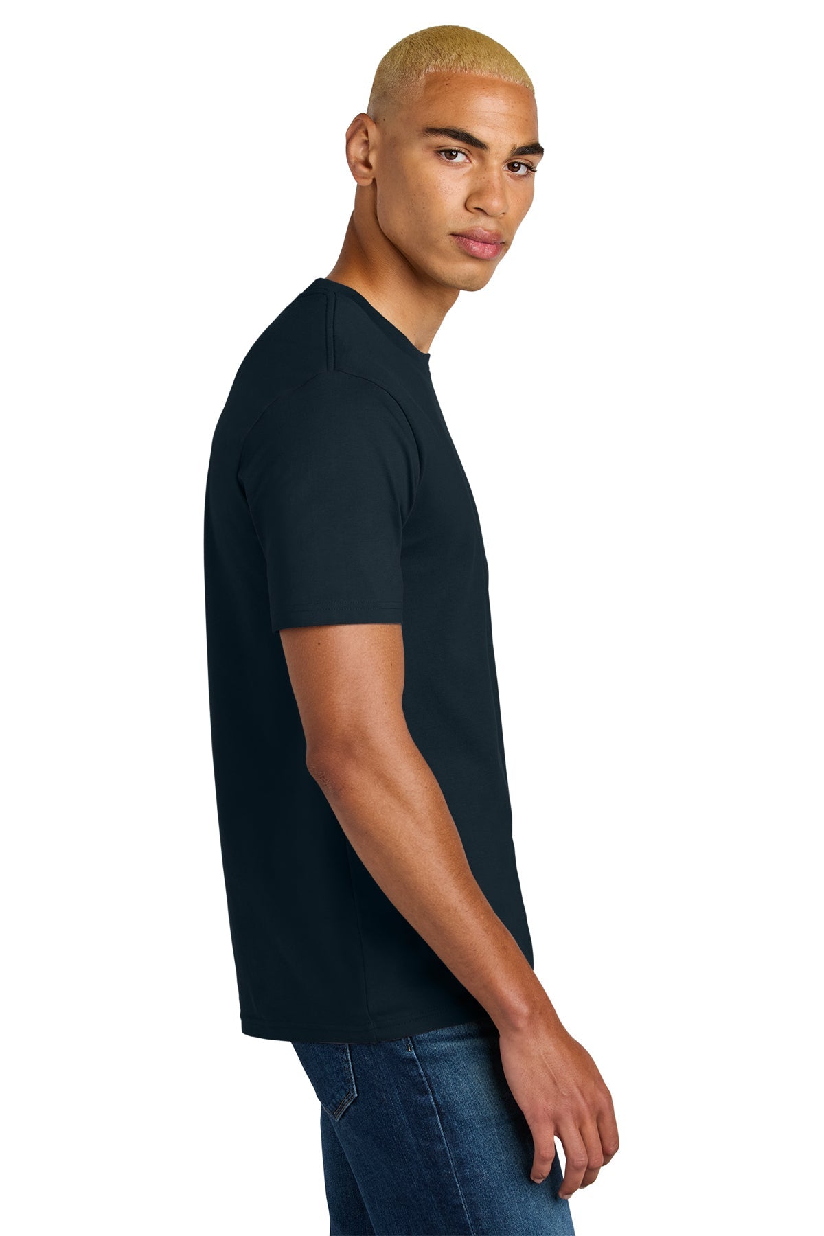 District Perfect Weight Icon Custom Tees, New Navy