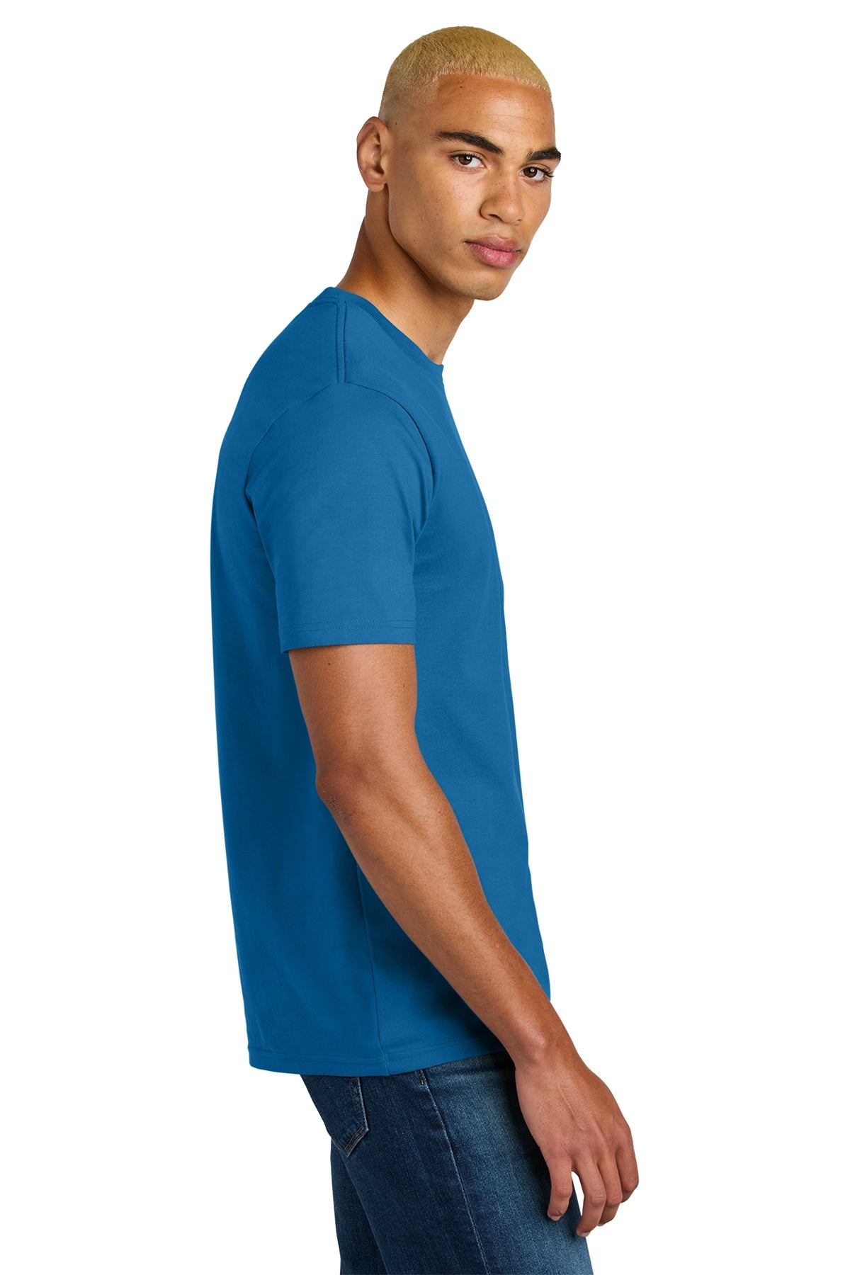 District Perfect Weight Icon Custom Tees, Bright Blue