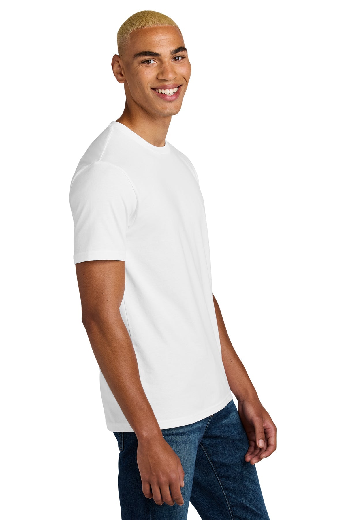 District Perfect Weight Icon Custom Tees, Bright White