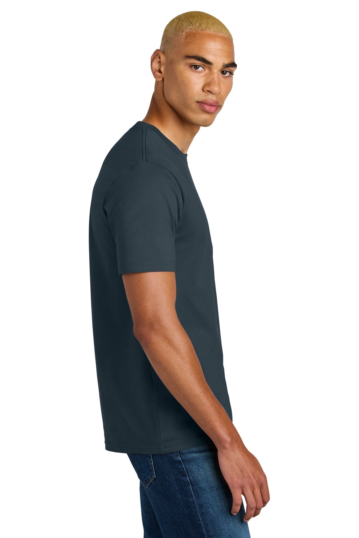 District Perfect Weight Icon Custom Tees, Deep Steel Blue