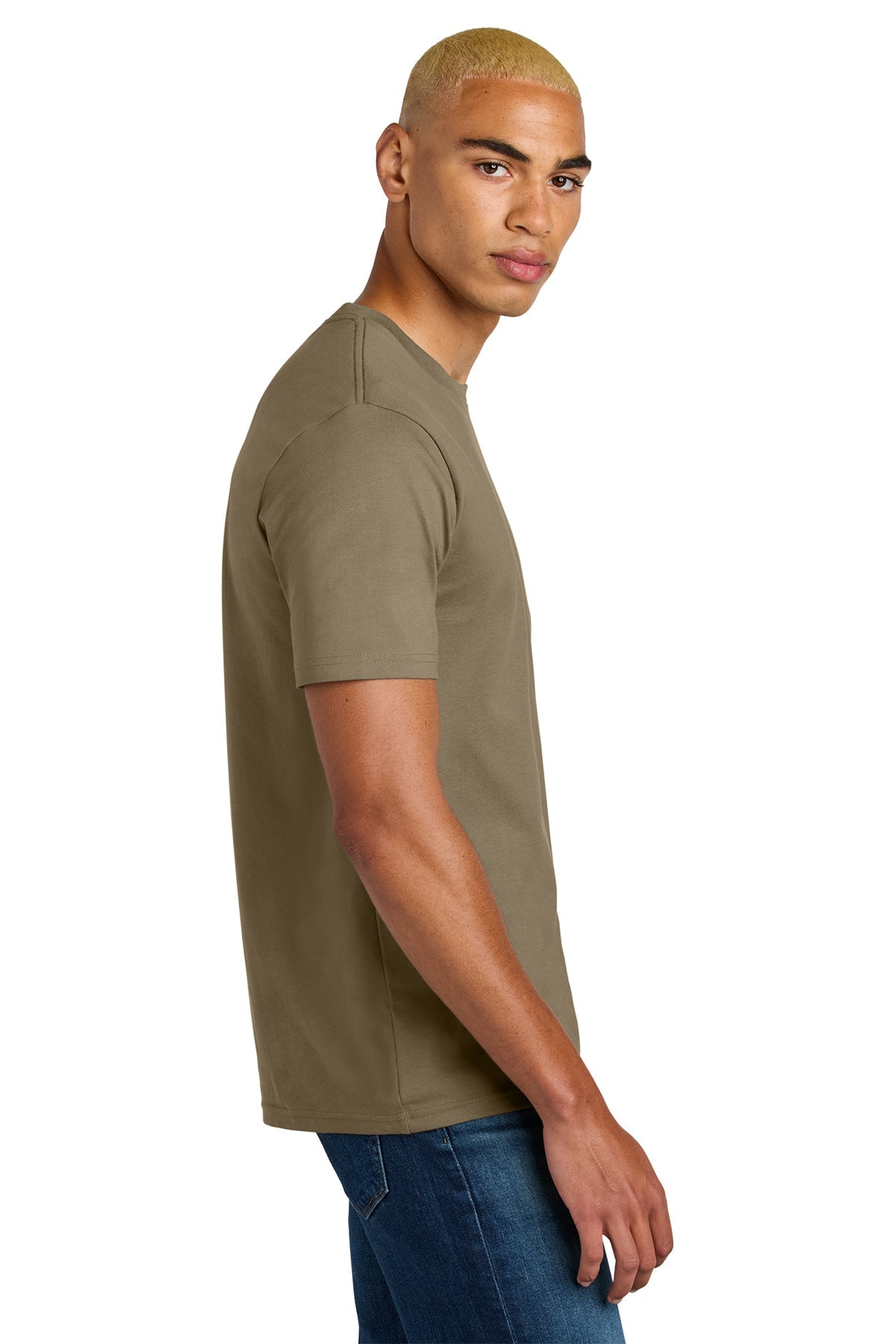 District Perfect Weight Icon Custom Tees, Dune